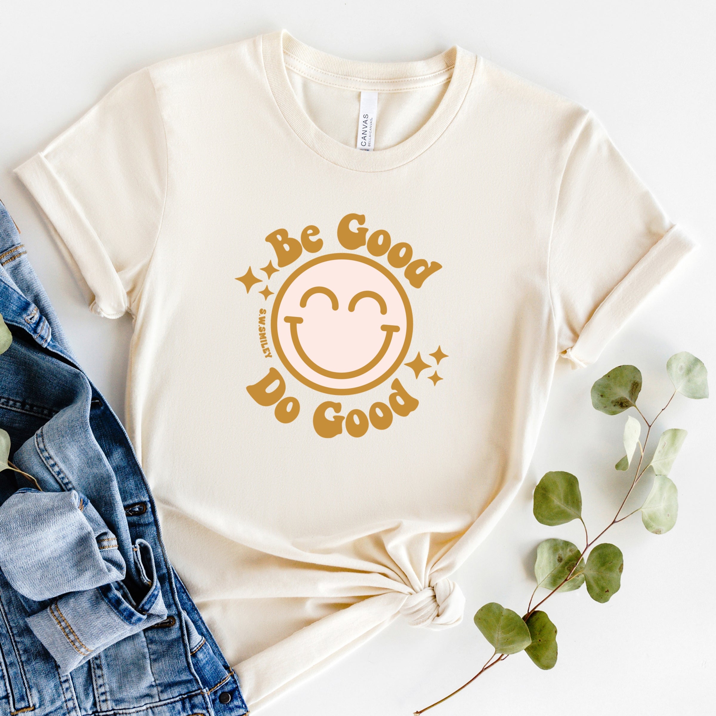 S.W.Smiley Be Good Do Good Smiley Face - Women's Short Sleeve Graphic T-Shirt