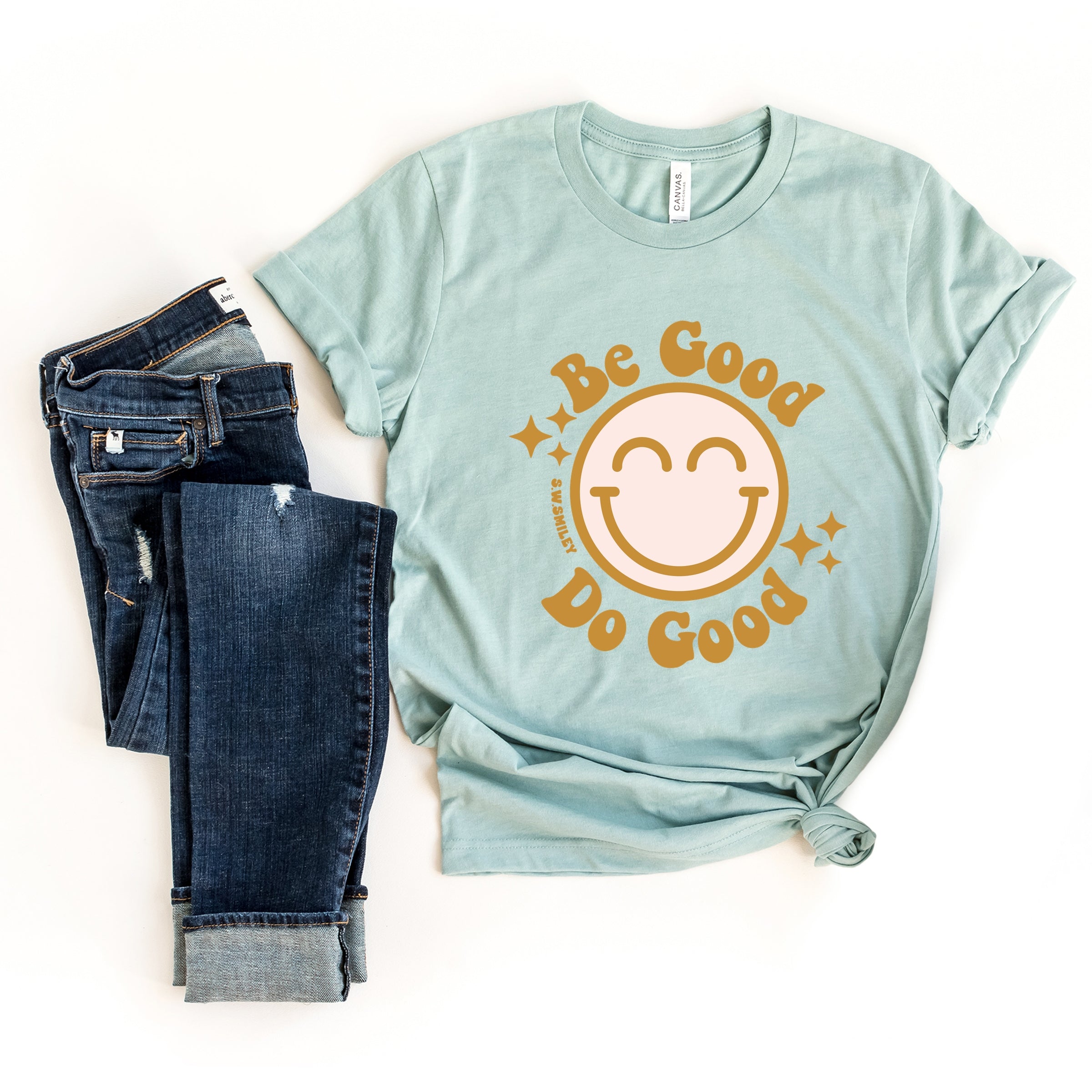 S.W.Smiley Be Good Do Good Smiley Face - Women's Short Sleeve Graphic T-Shirt