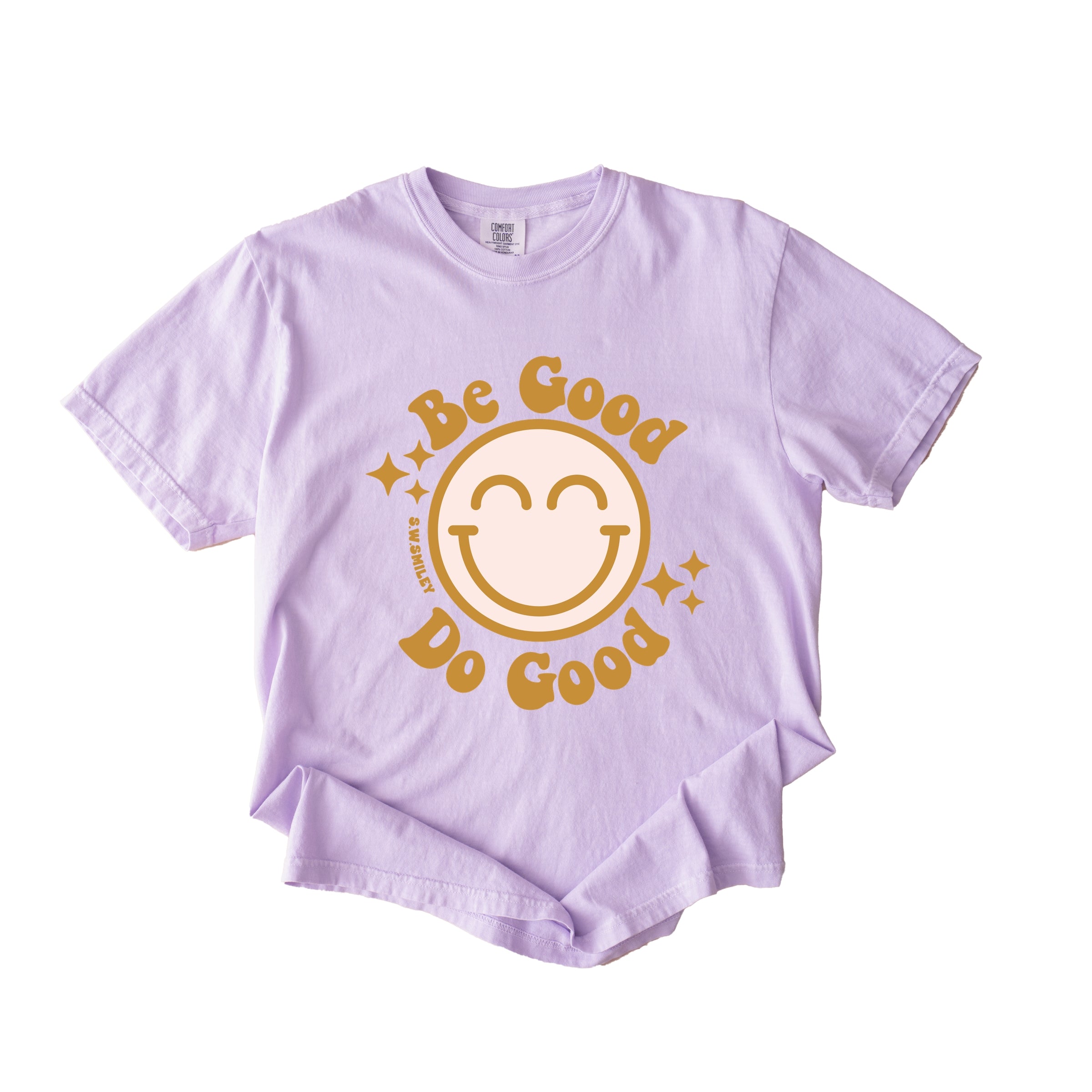 S.W.Smiley Be Good Do Good Smiley Face - Women's Garment Dyed Graphic T-Shirt