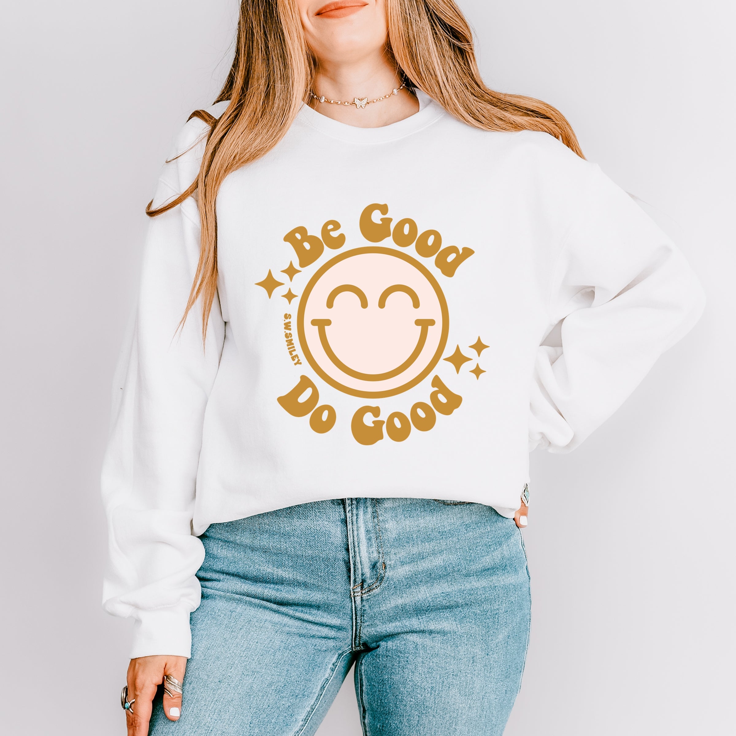 S.W.Smiley Be Good Do Good Smiley Face - Women's Graphic Sweatshirt