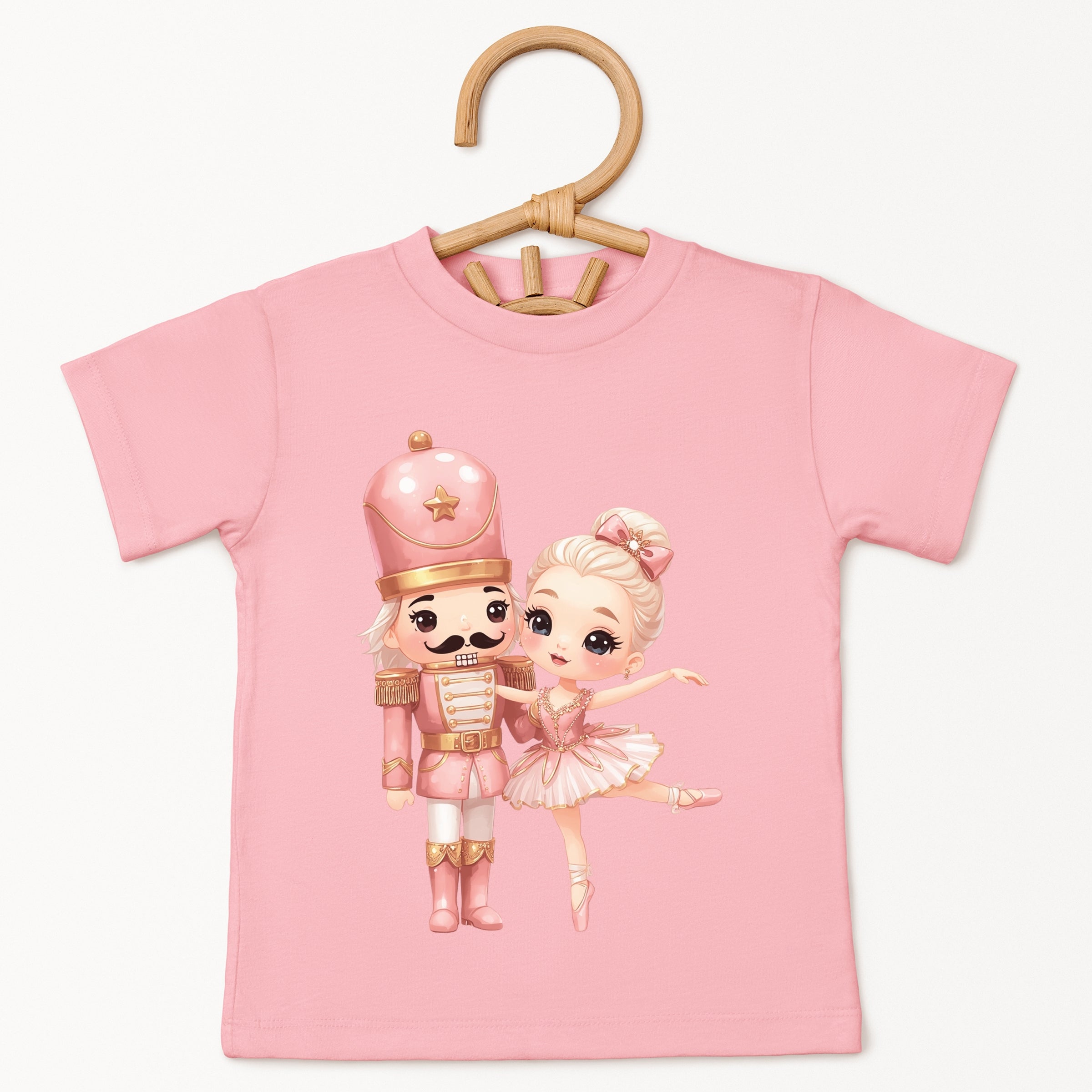 Pink Nutcracker Ballerina - Youth Short Sleeve Graphic T-Shirt and Toddler Short Sleeve Graphic T-Shirt