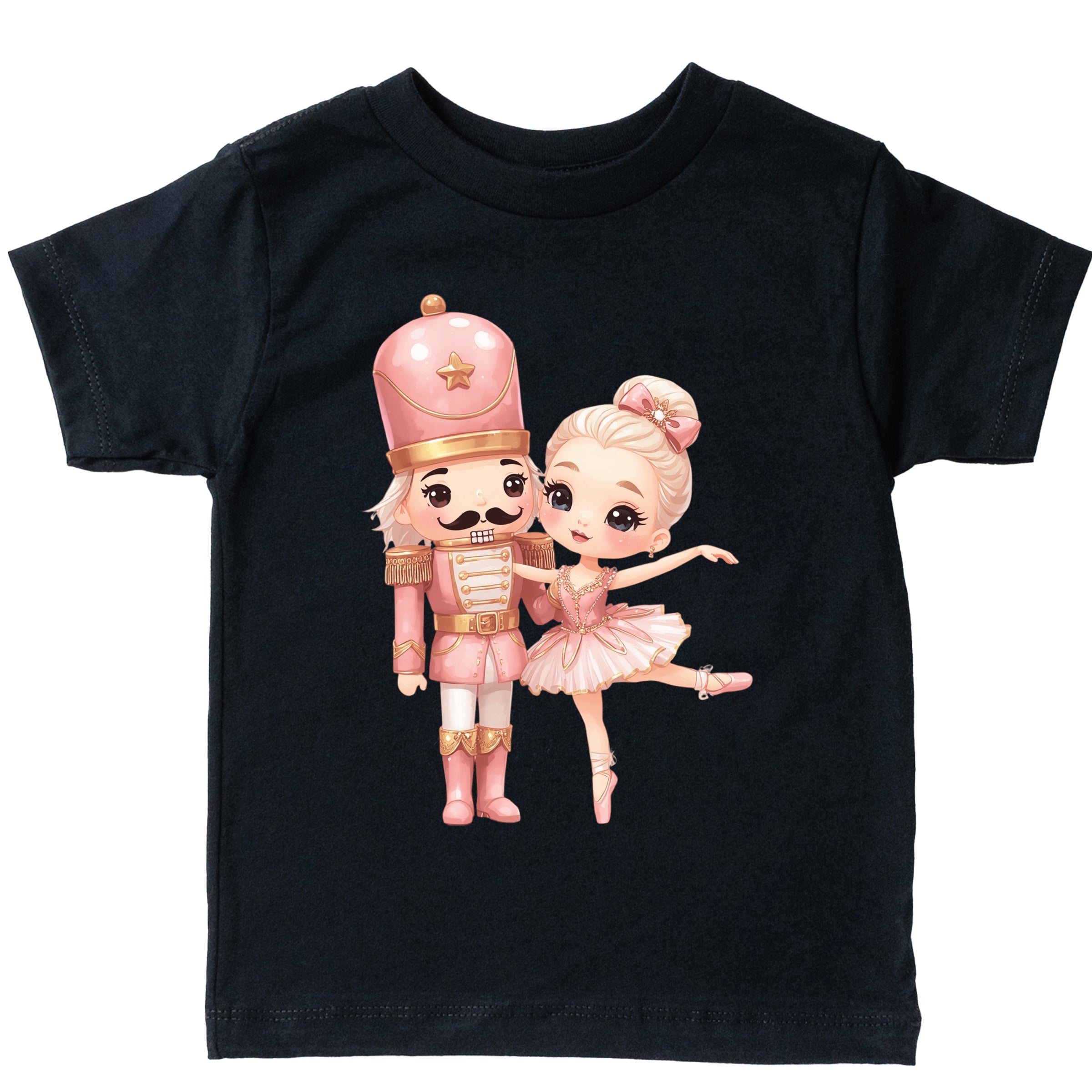 Pink Nutcracker Ballerina - Youth Short Sleeve Graphic T-Shirt and Toddler Short Sleeve Graphic T-Shirt