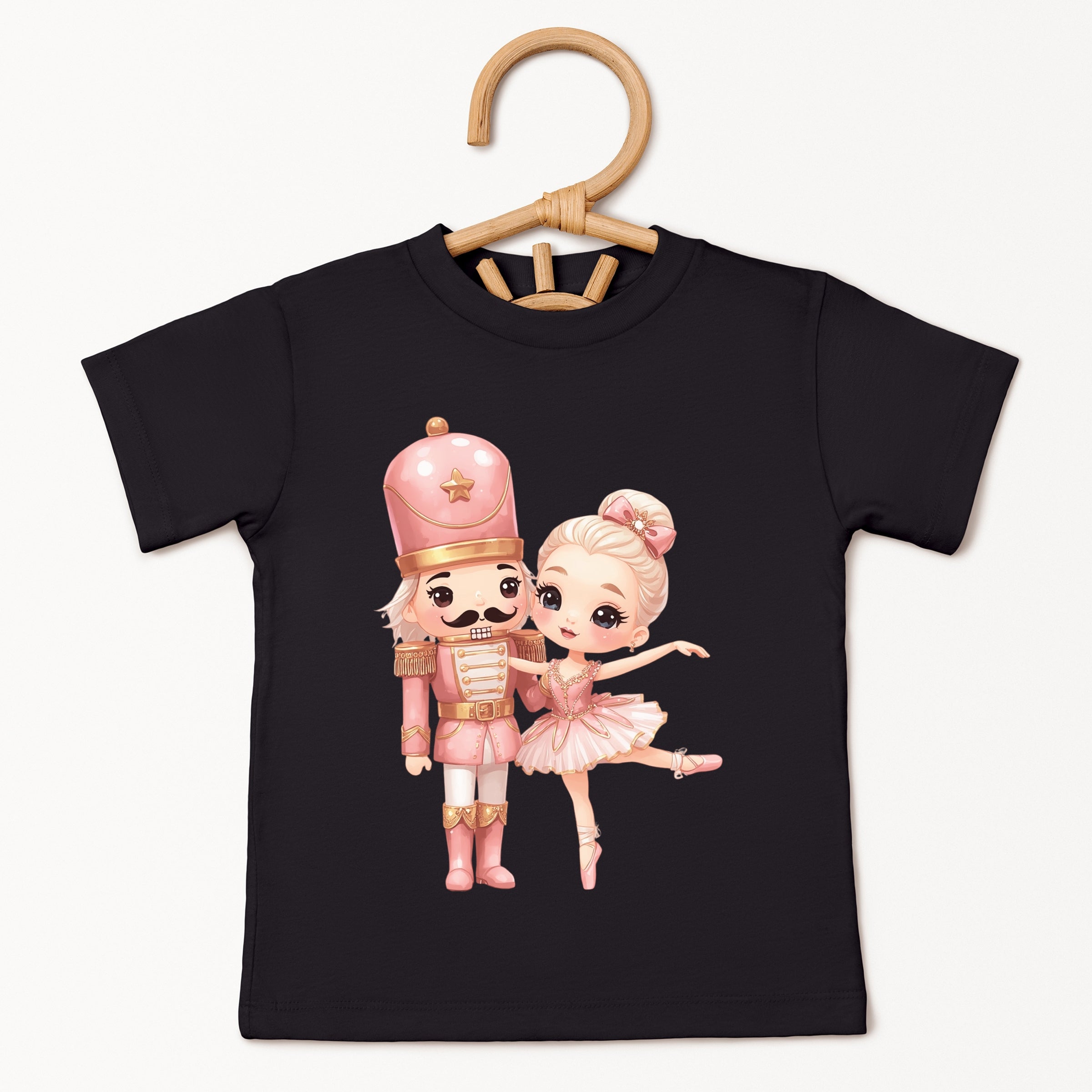 Pink Nutcracker Ballerina - Youth Short Sleeve Graphic T-Shirt and Toddler Short Sleeve Graphic T-Shirt