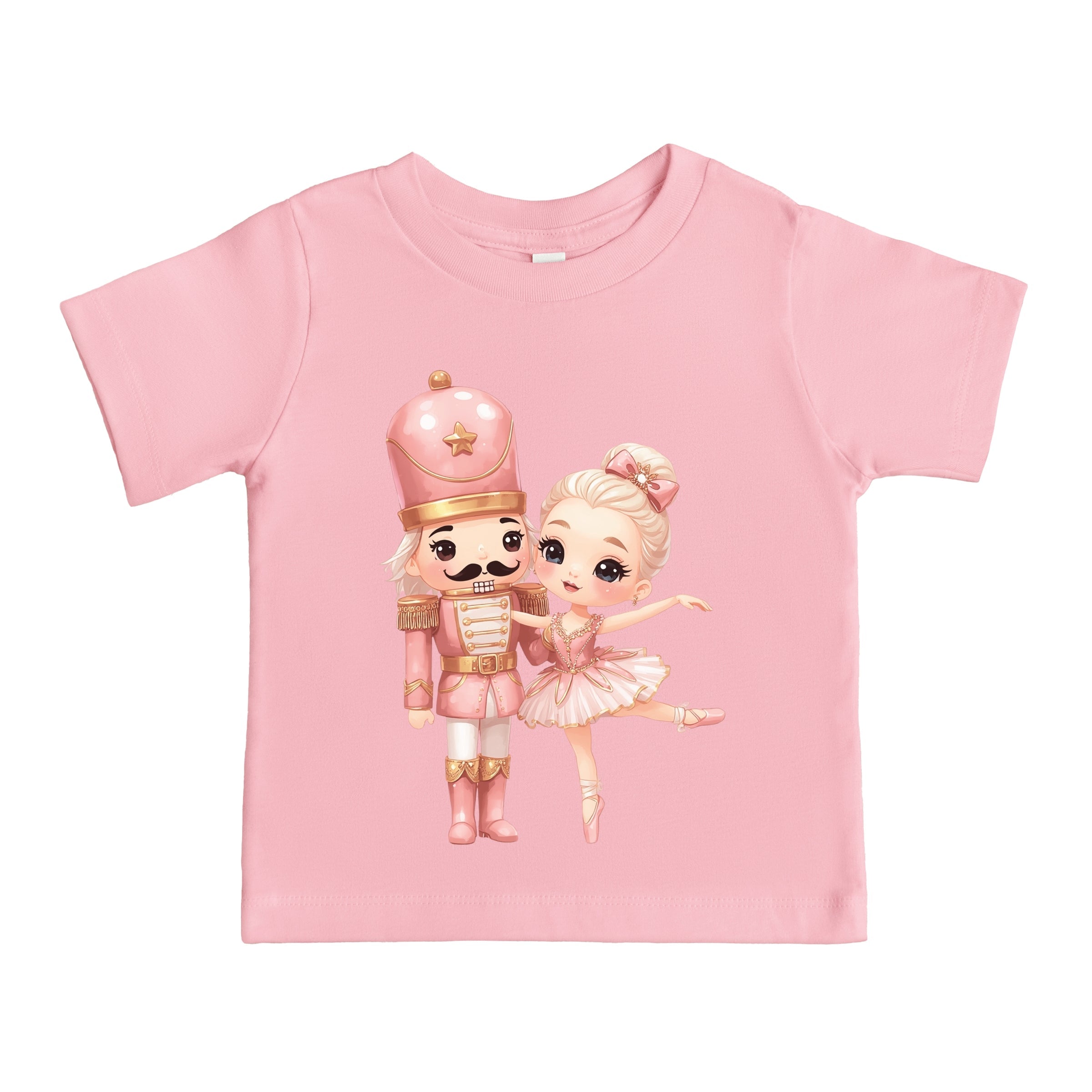 Pink Nutcracker Ballerina - Youth Short Sleeve Graphic T-Shirt and Toddler Short Sleeve Graphic T-Shirt