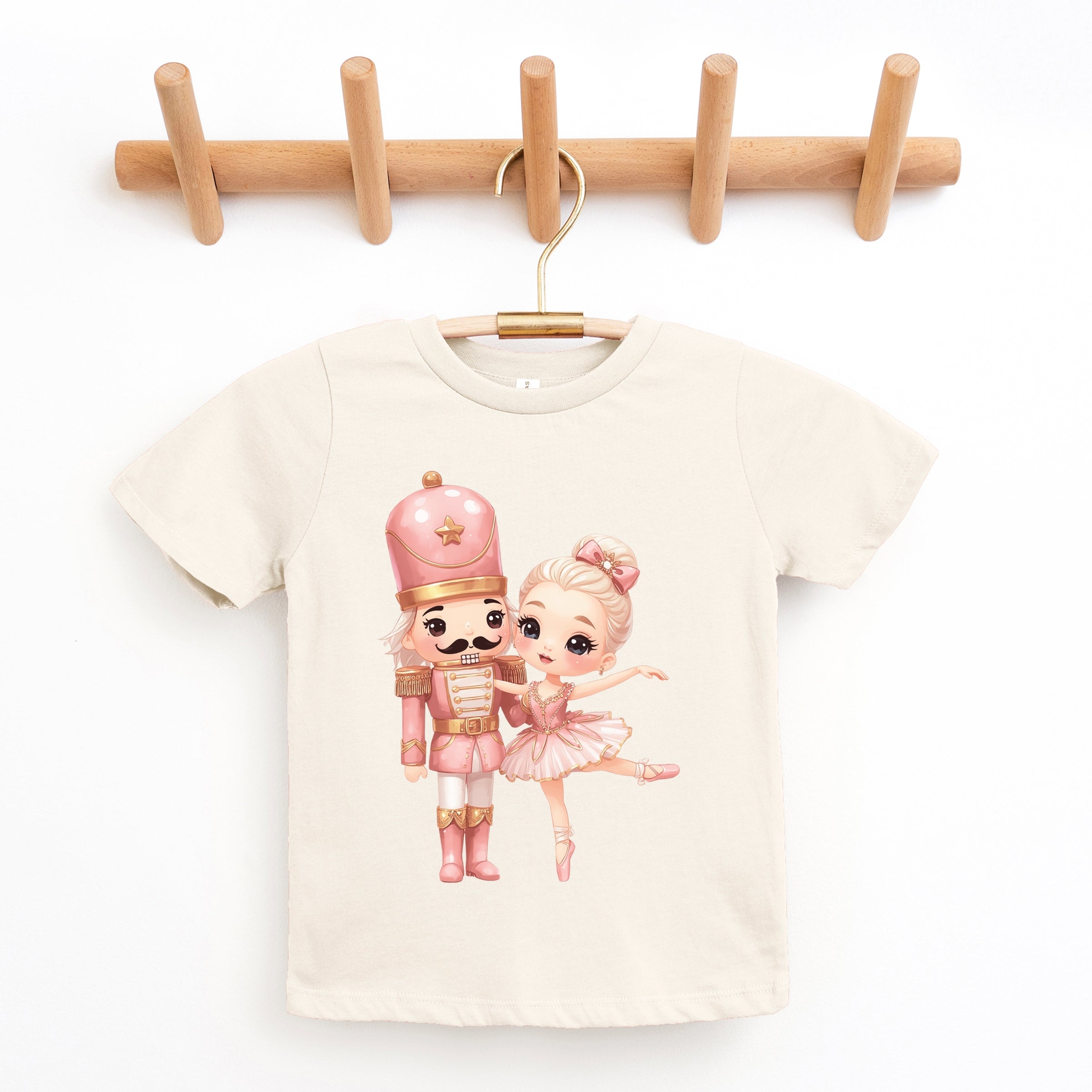 Pink Nutcracker Ballerina - Youth Short Sleeve Graphic T-Shirt and Toddler Short Sleeve Graphic T-Shirt