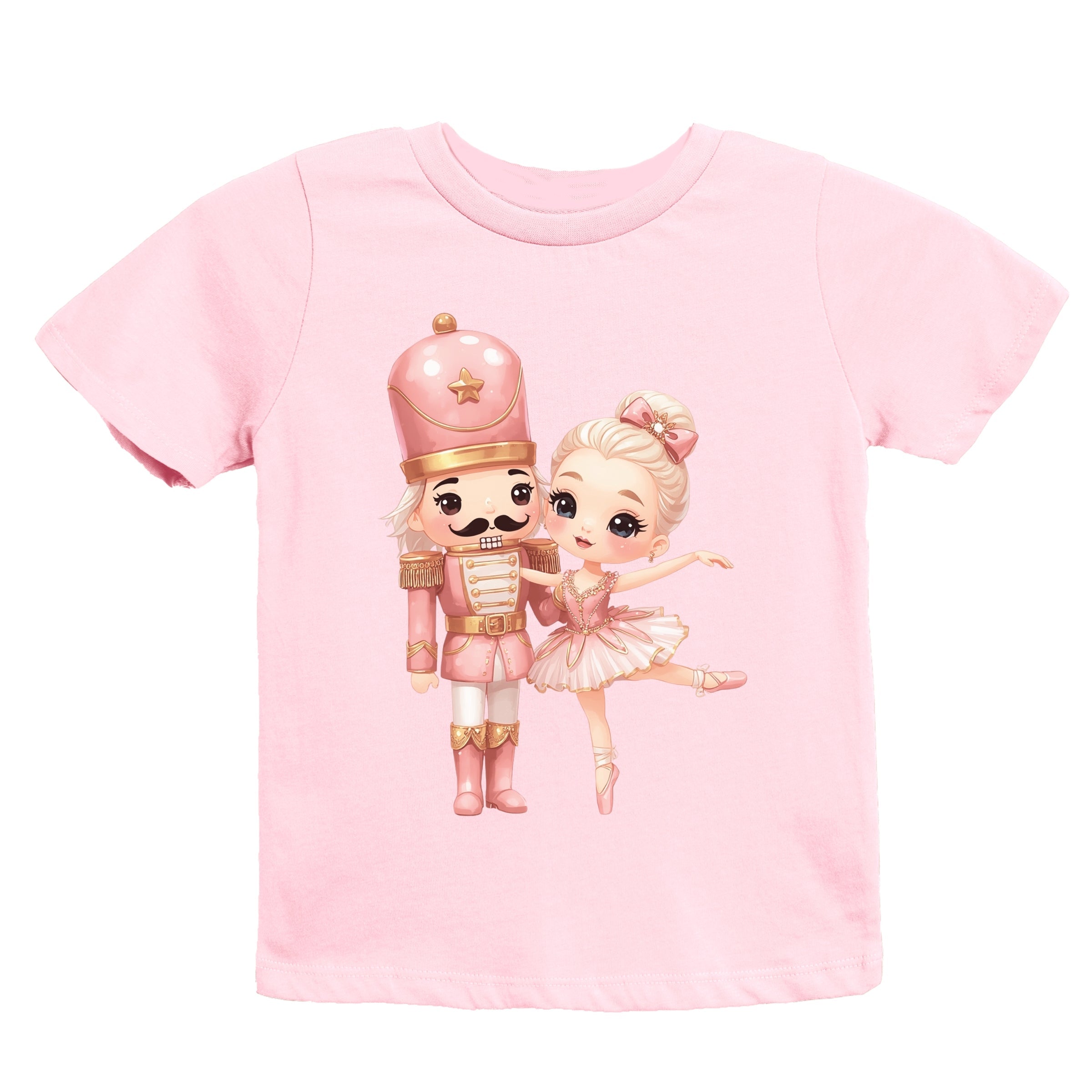 Pink Nutcracker Ballerina - Youth Short Sleeve Graphic T-Shirt and Toddler Short Sleeve Graphic T-Shirt