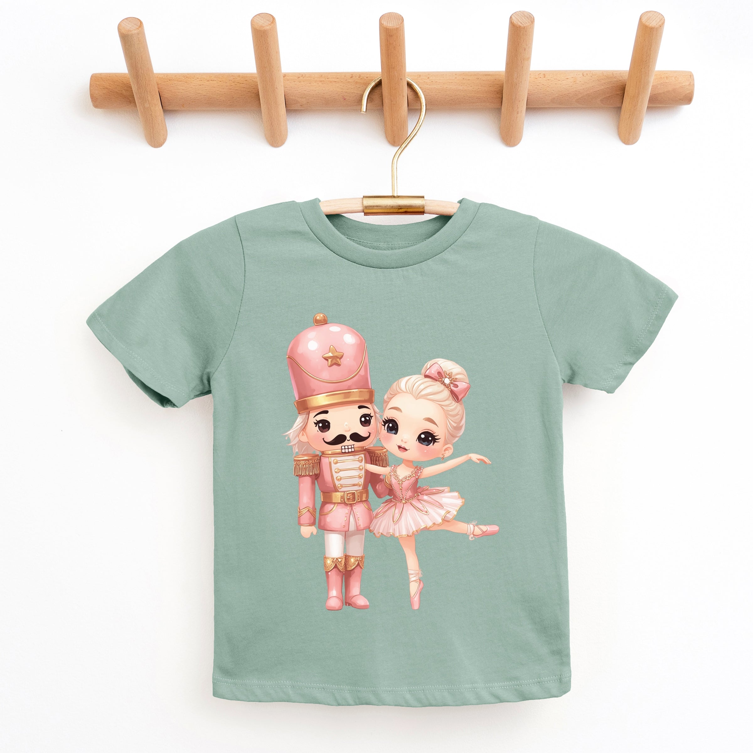 Pink Nutcracker Ballerina - Youth Short Sleeve Graphic T-Shirt and Toddler Short Sleeve Graphic T-Shirt