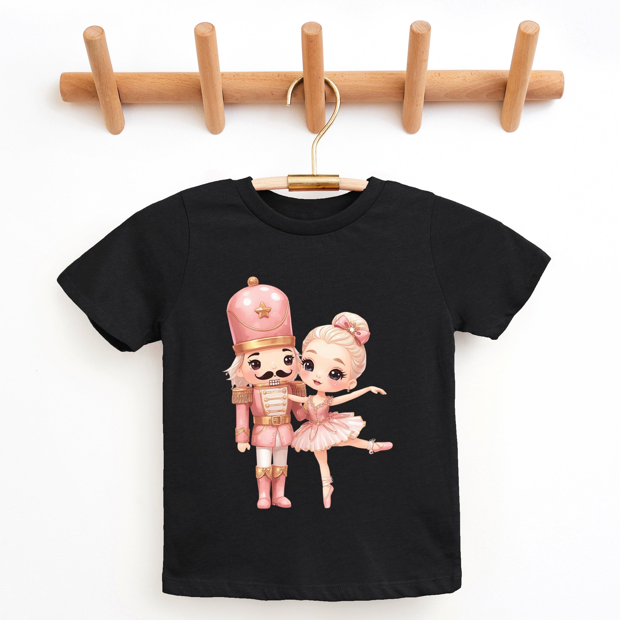 Pink Nutcracker Ballerina - Youth Short Sleeve Graphic T-Shirt and Toddler Short Sleeve Graphic T-Shirt