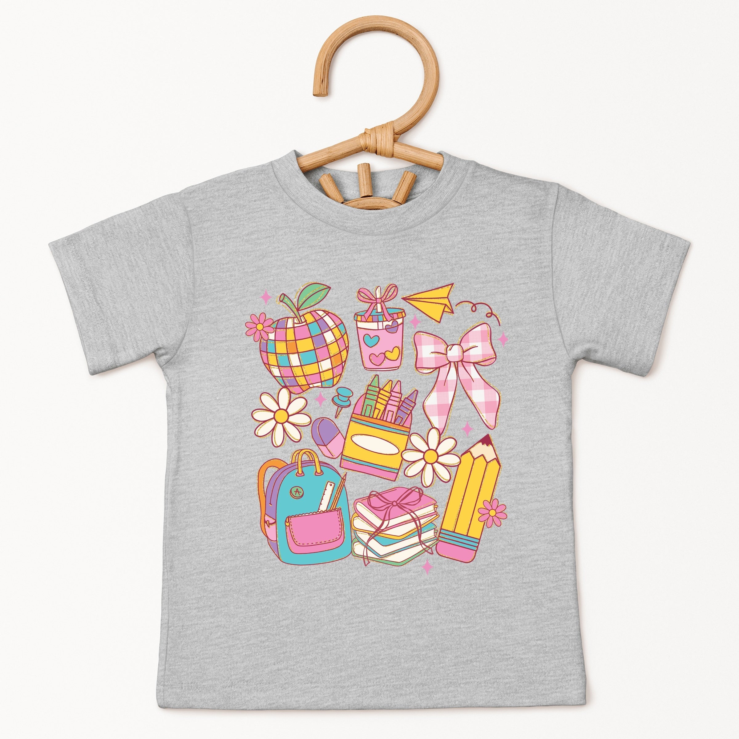 School Supplies Coquette - Kids Youth Short Sleeve Tee and Toddler Short Sleeve Tee