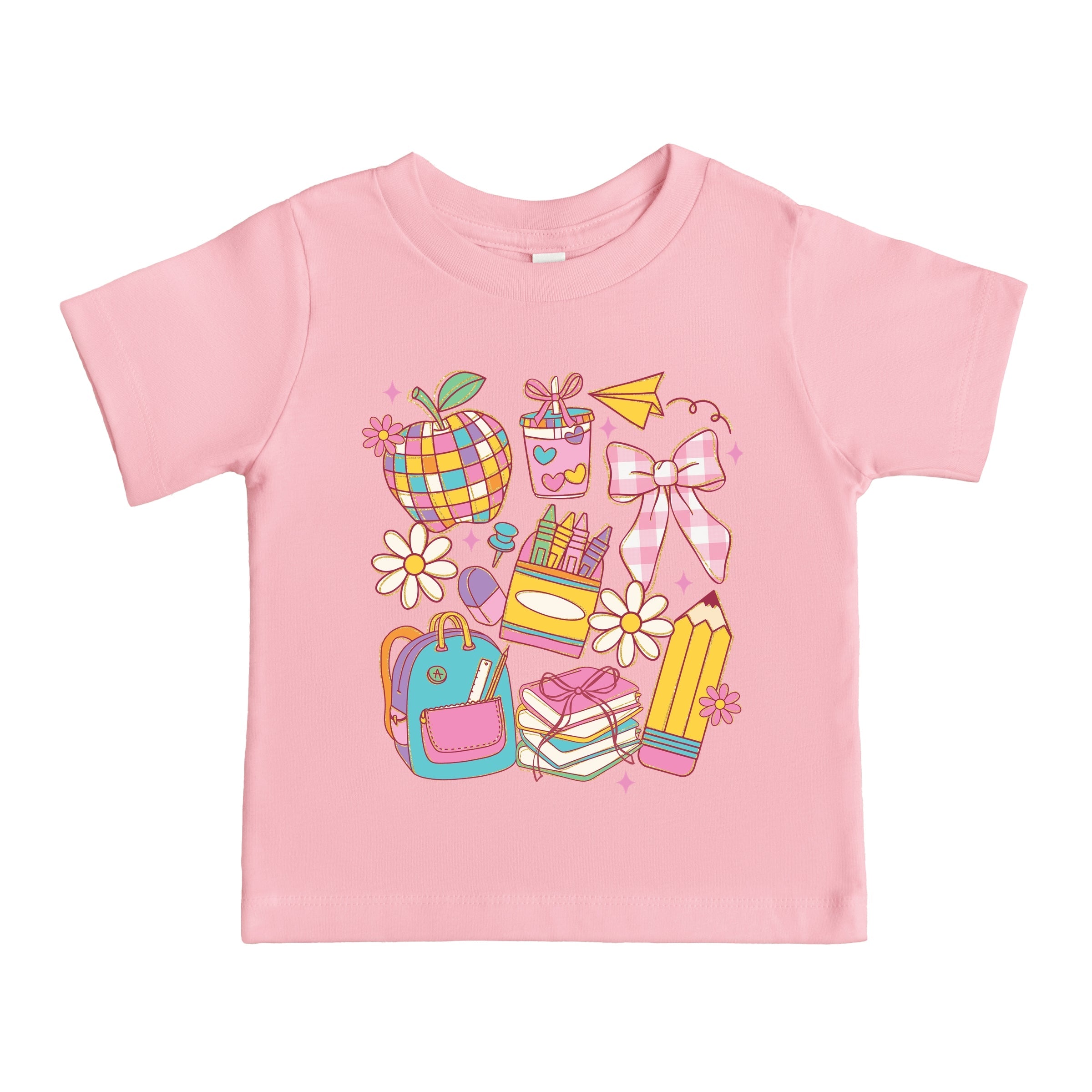 School Supplies Coquette - Kids Youth Short Sleeve Tee and Toddler Short Sleeve Tee