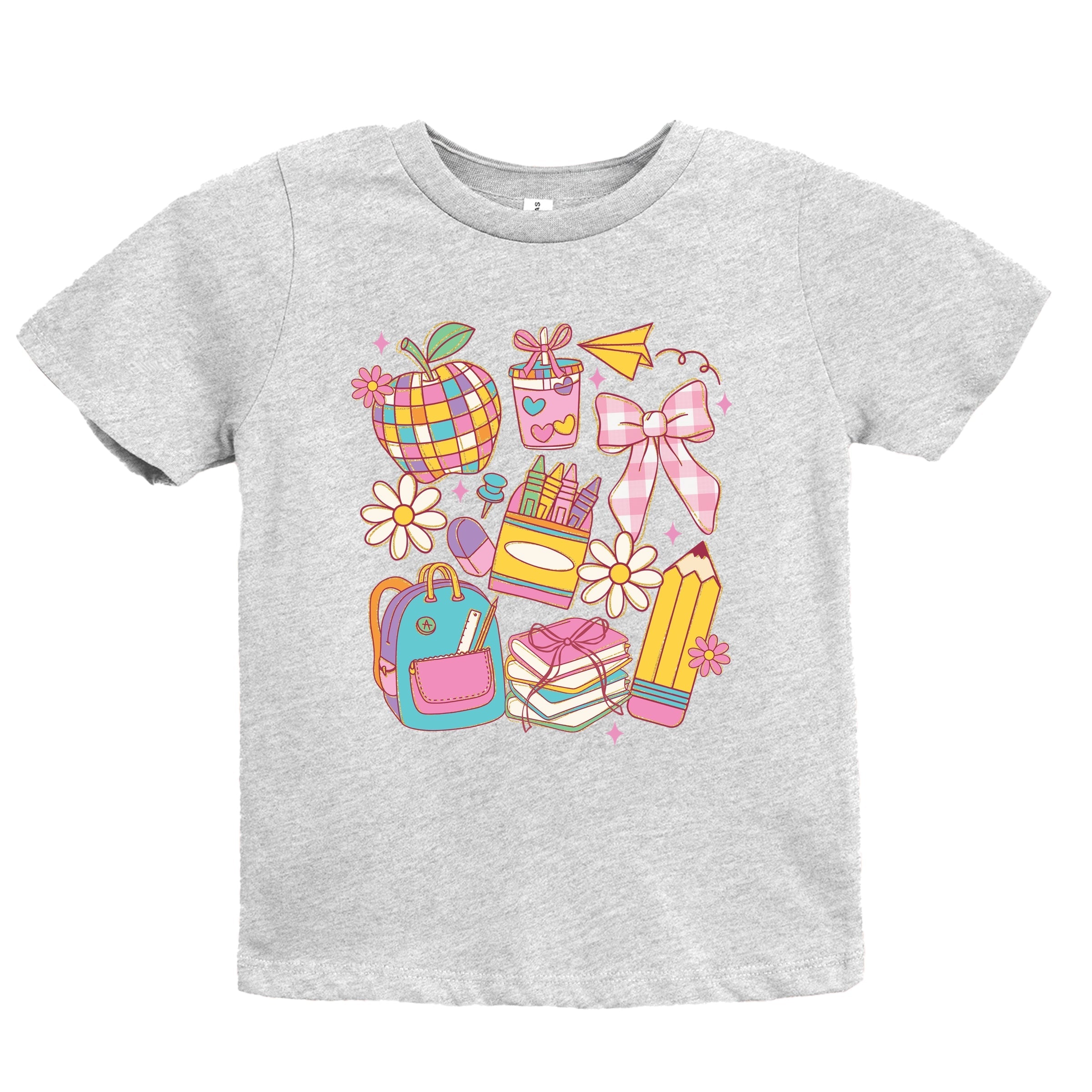 School Supplies Coquette - Kids Youth Short Sleeve Tee and Toddler Short Sleeve Tee