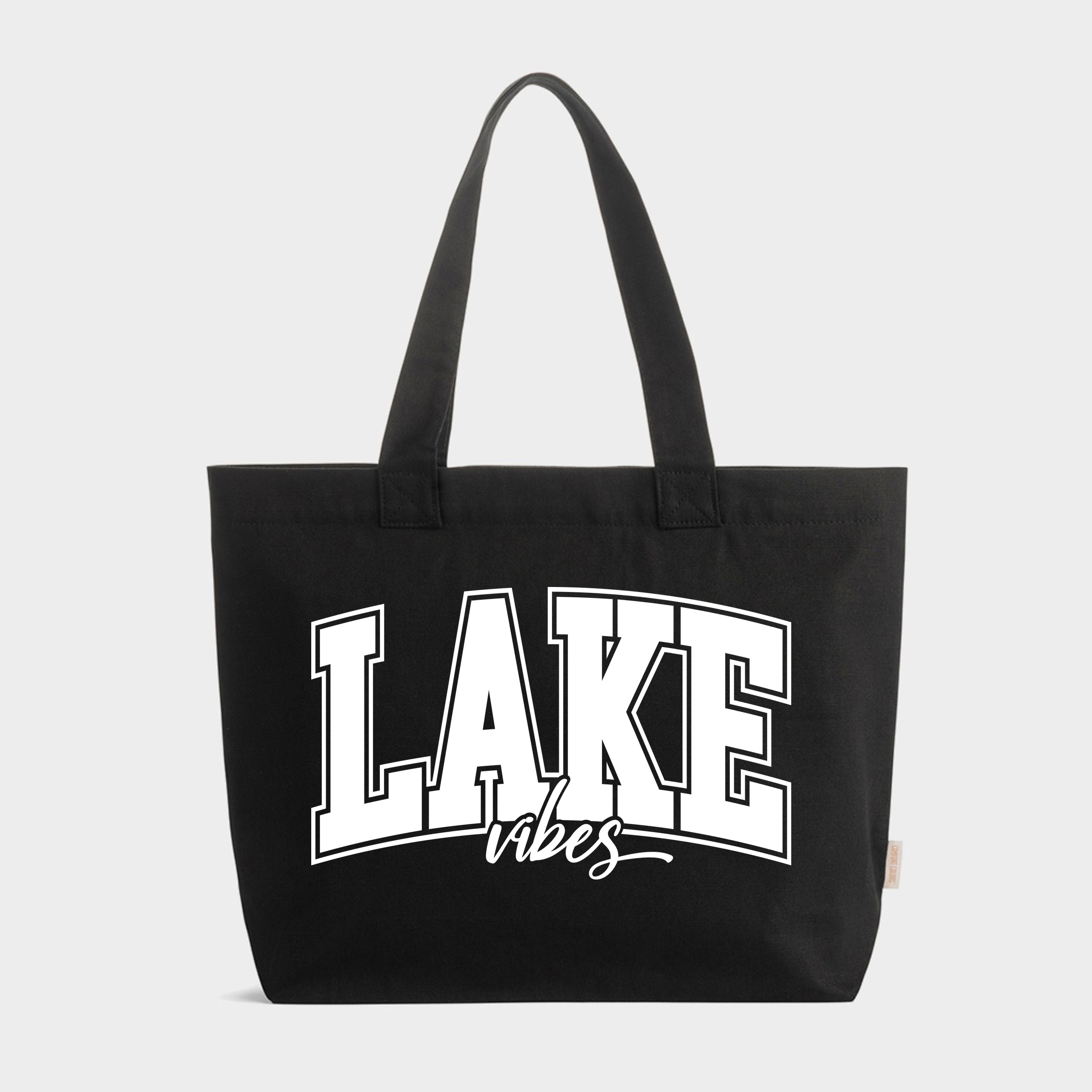 Varsity Lake Vibes - Zippered Canvas Tote
