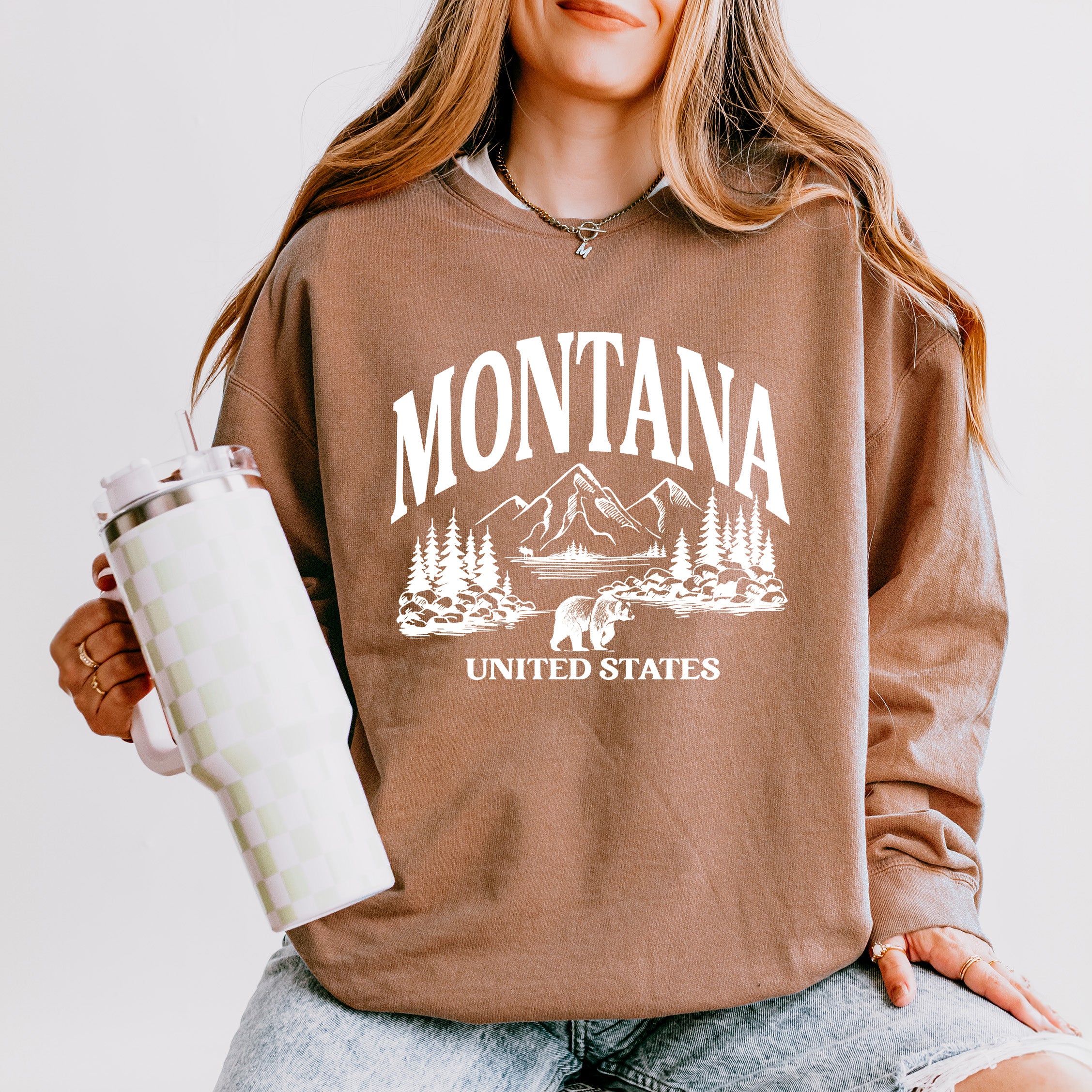 Montana Forest Scene | Lightweight Garment Dyed Sweatshirt