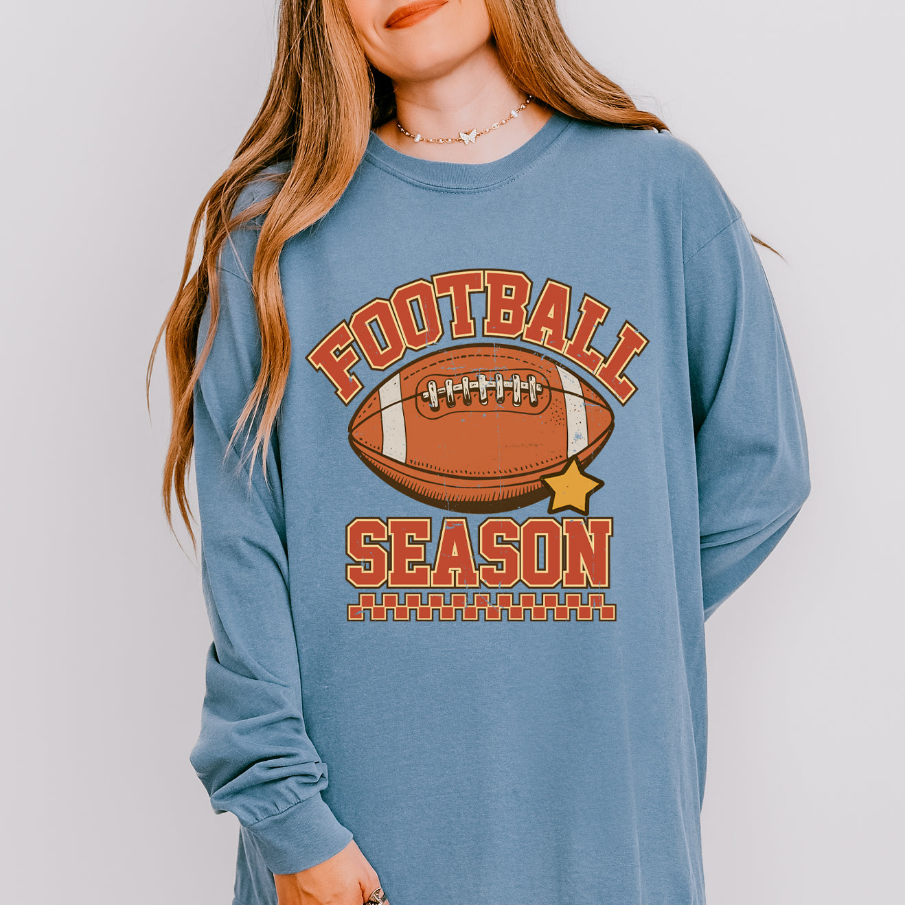 Football Season Star | Garment Dyed Long Sleeve