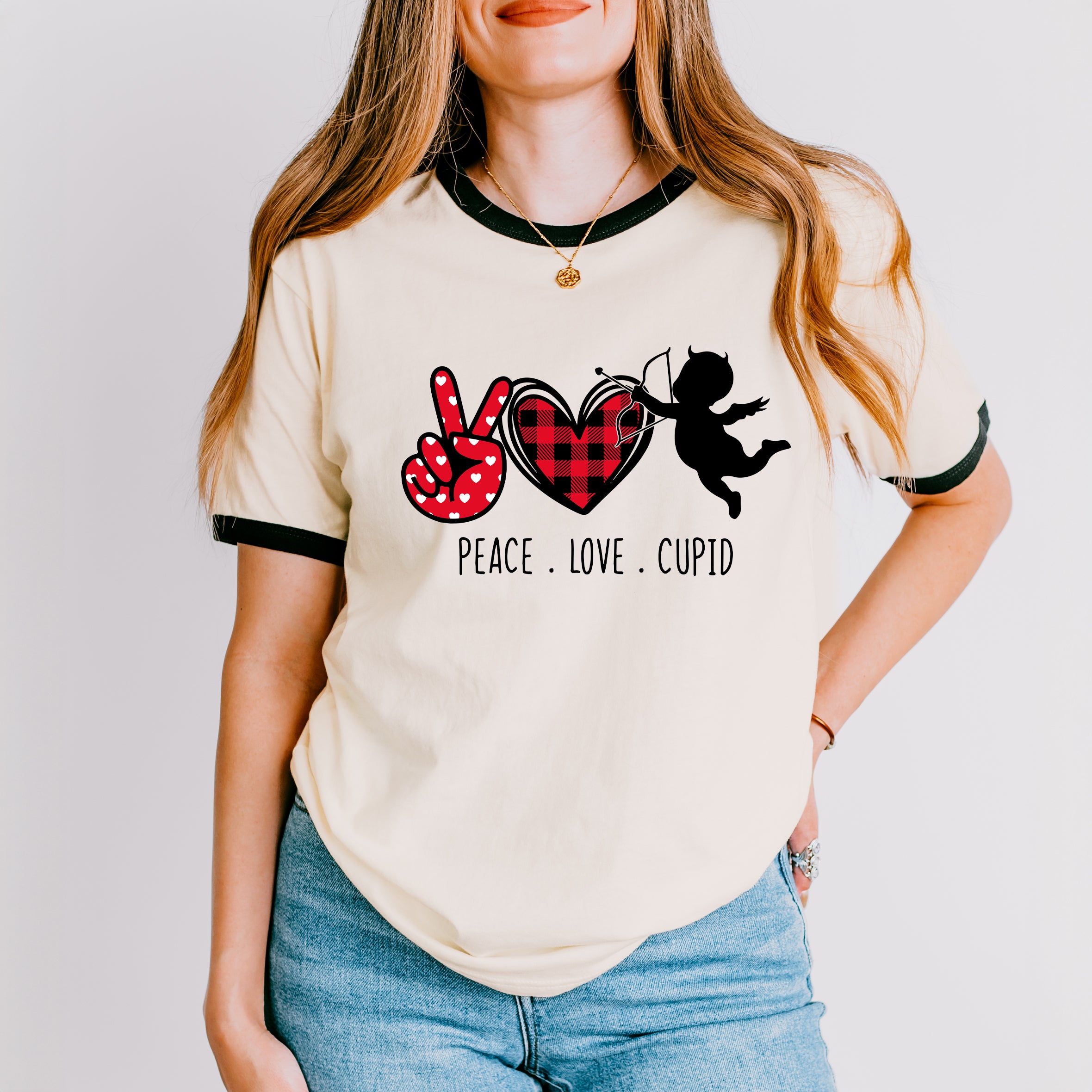 Peace Love Cupid | Ringer Tee