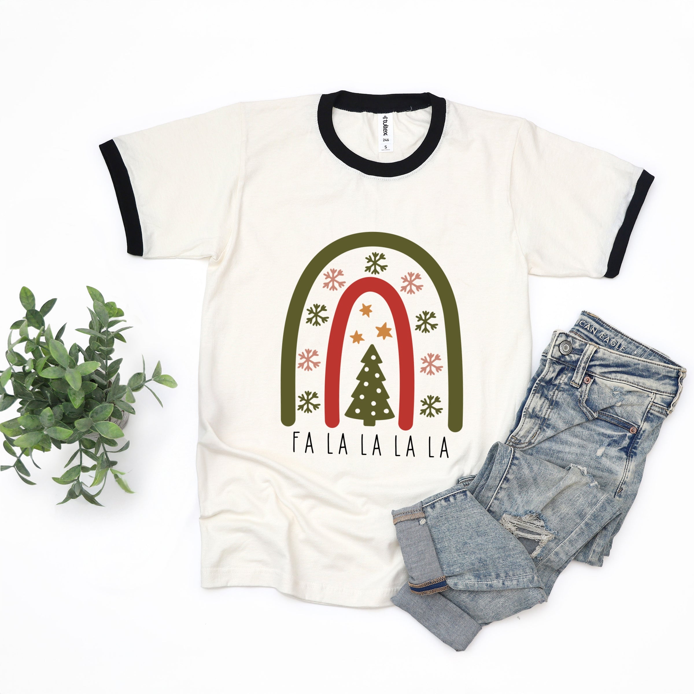 Boho Fa La La Rainbow - Women's Ringer Graphic T-Shirt