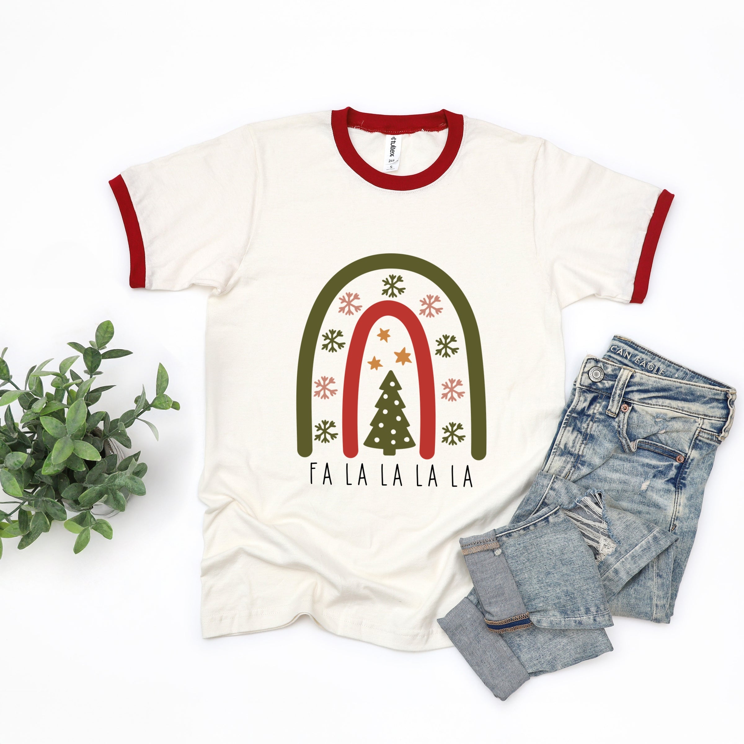 Boho Fa La La Rainbow - Women's Ringer Graphic T-Shirt