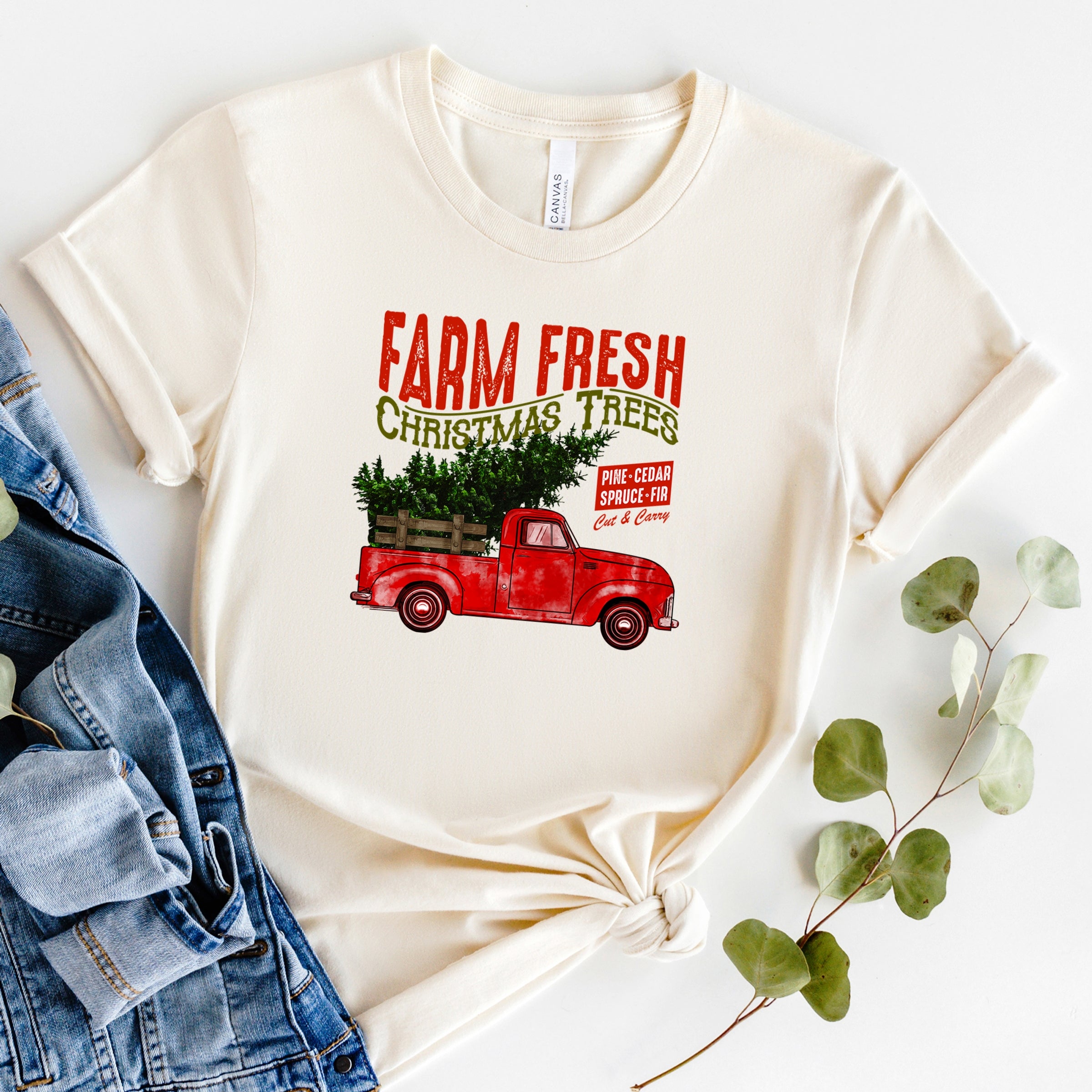 Farm Fresh Christmas Trees Truck - Womens Short Sleeve Tee