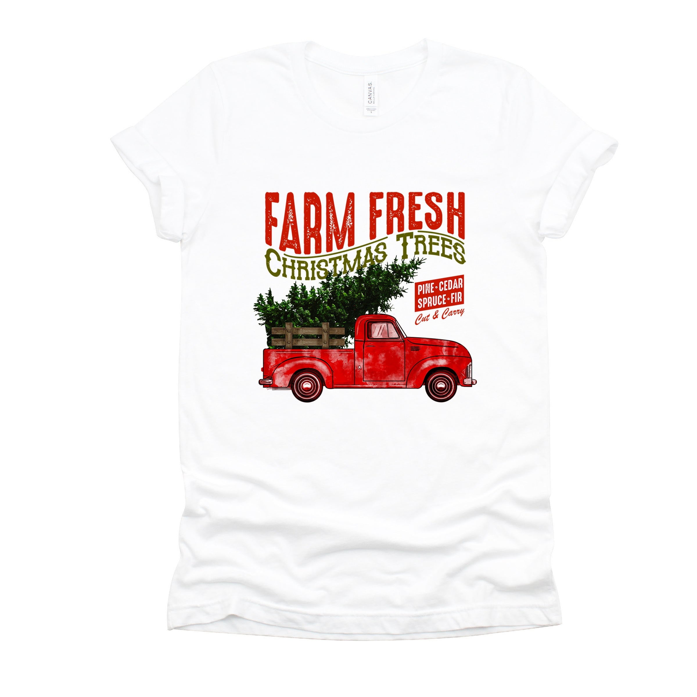 Farm Fresh Christmas Trees Truck - Womens Short Sleeve Tee