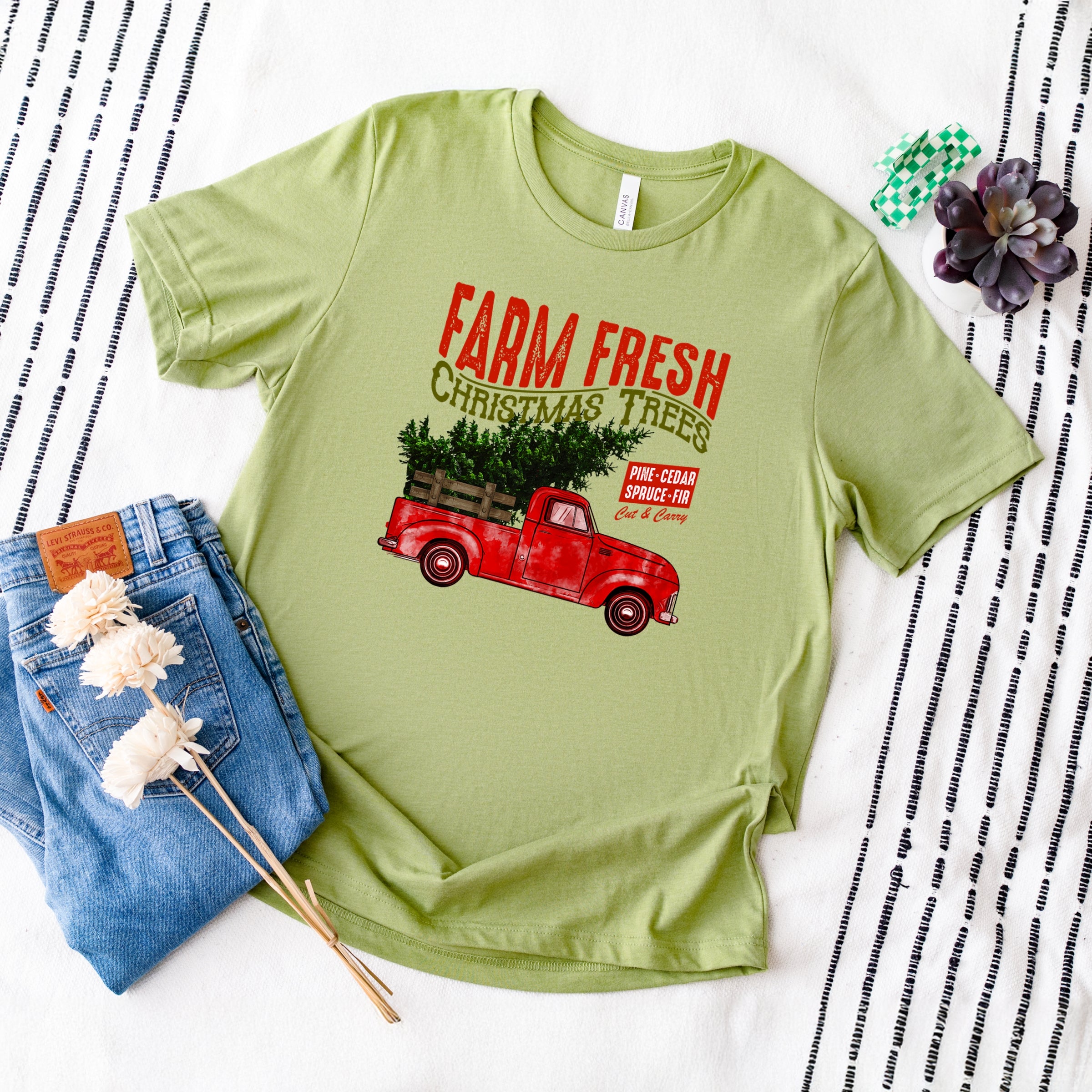 Farm Fresh Christmas Trees Truck - Womens Short Sleeve Tee