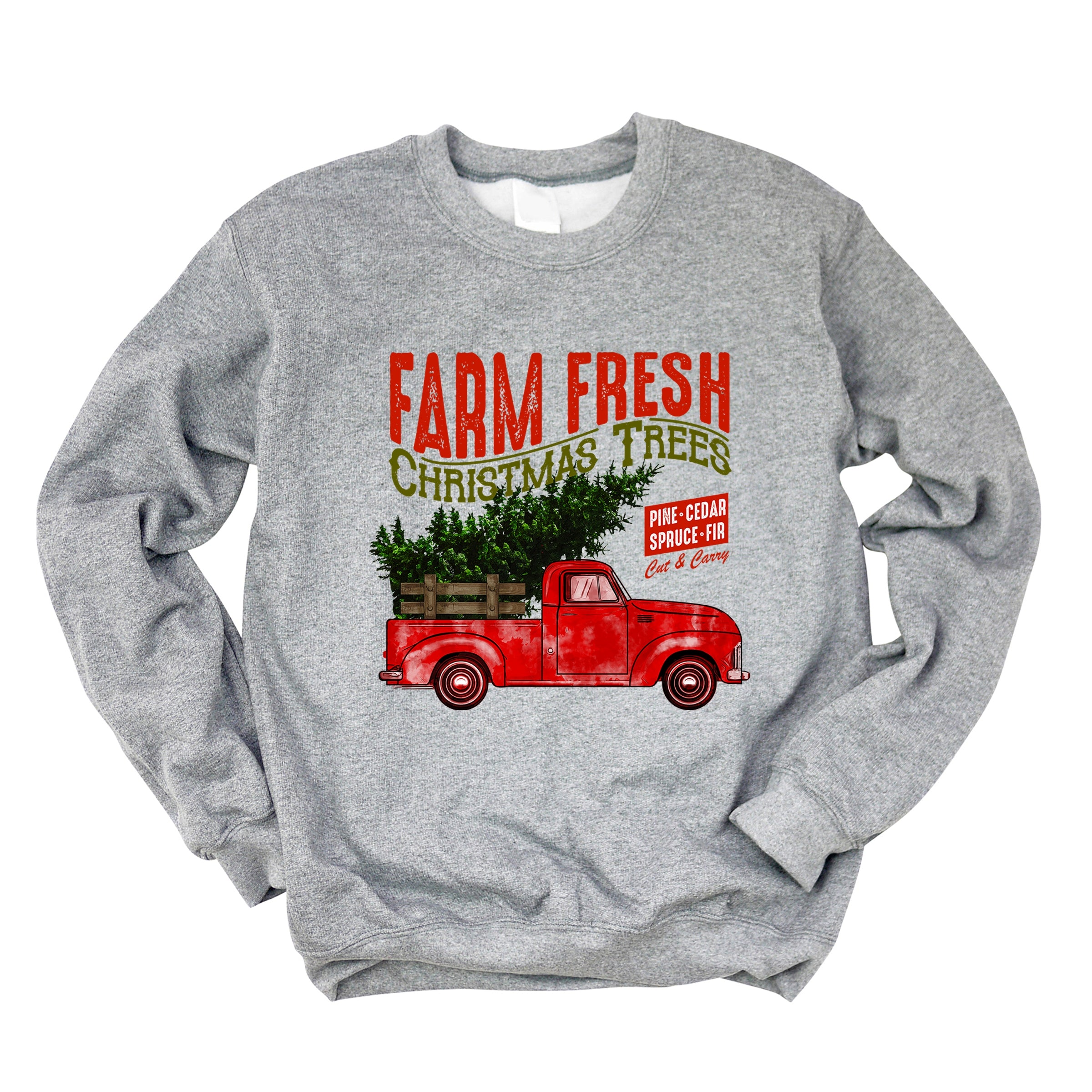 Farm Fresh Christmas Trees Truck - Womens Sweatshirt