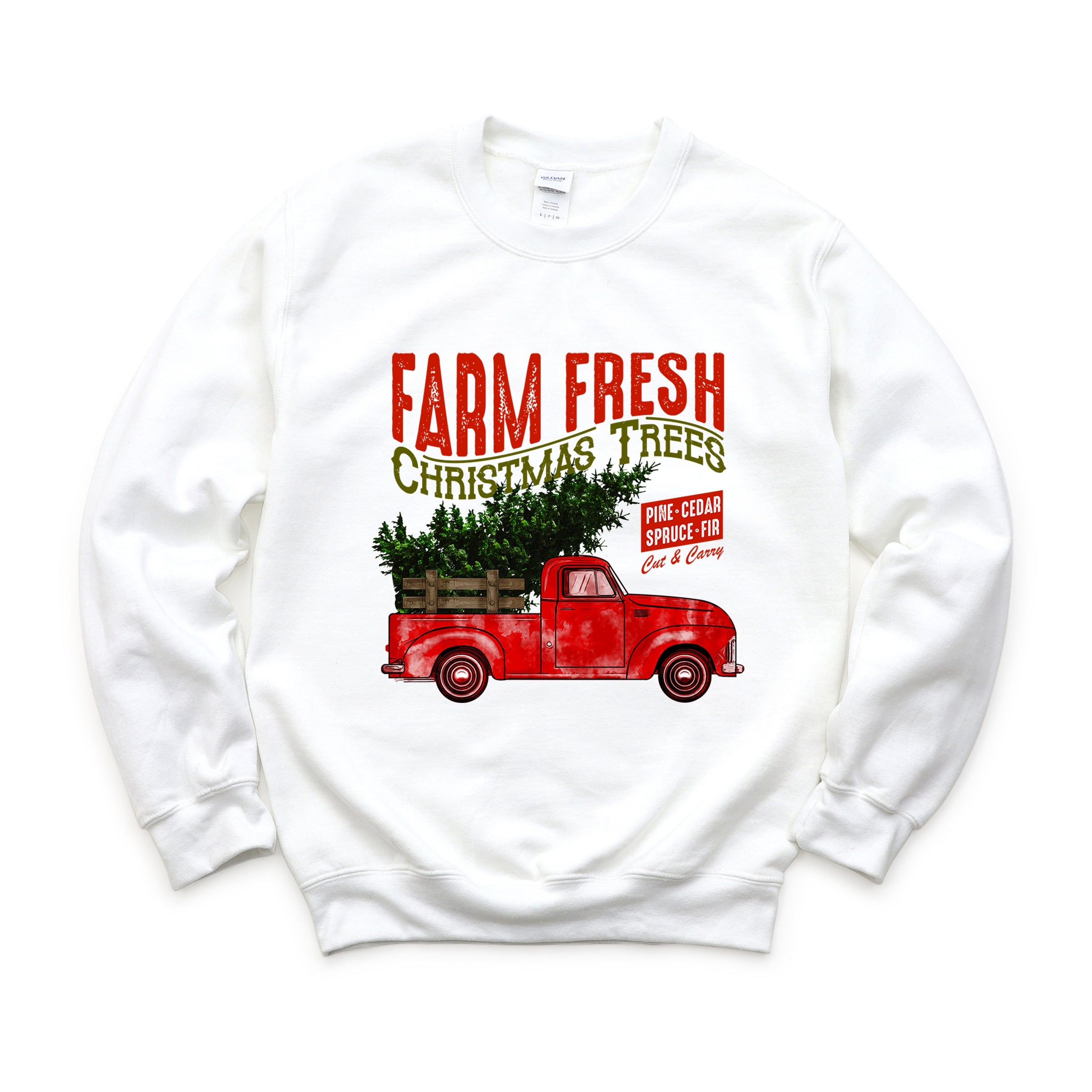 Farm Fresh Christmas Trees Truck - Womens Sweatshirt