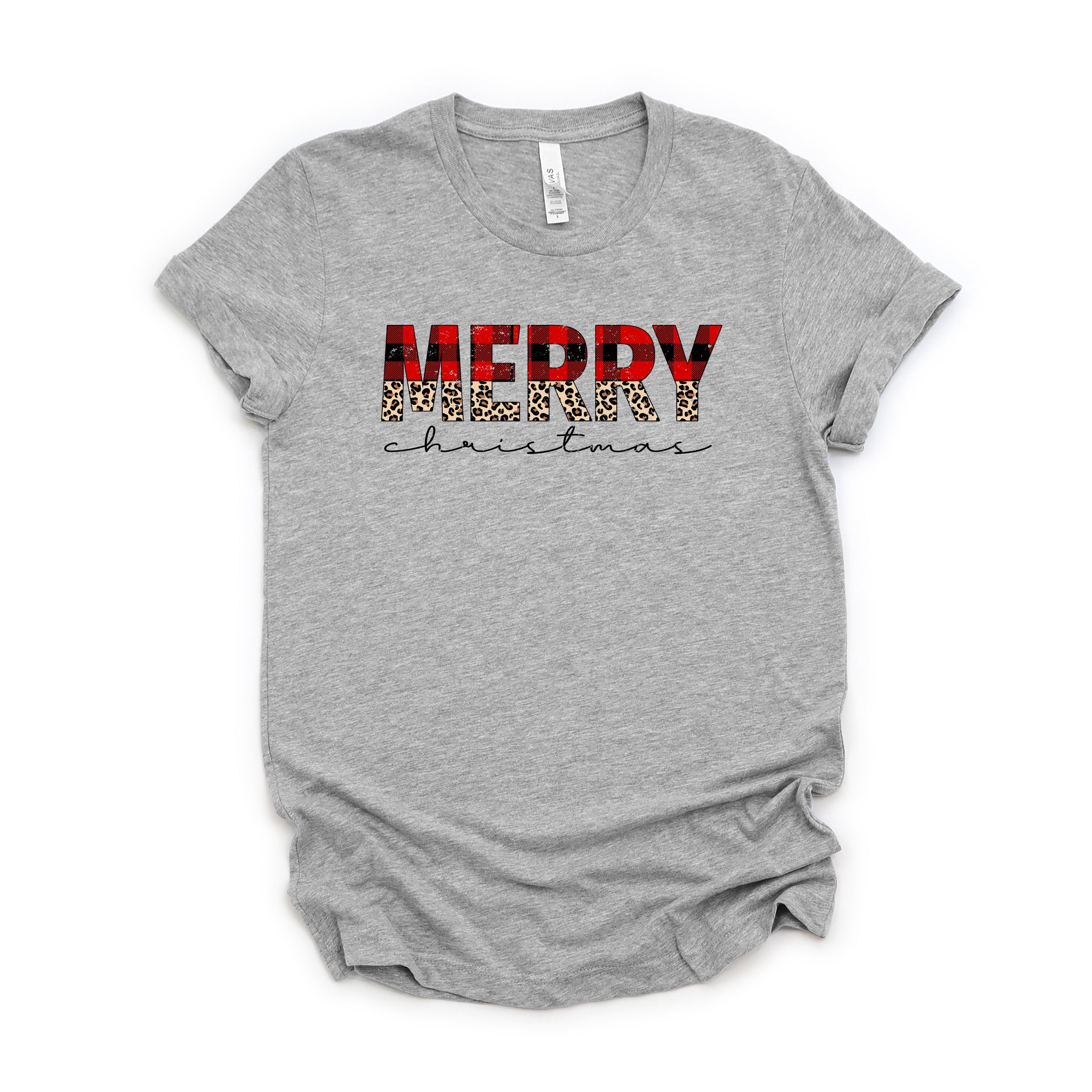 Buffalo Plaid Merry Christmas - Women's Short Sleeve Graphic T-Shirt