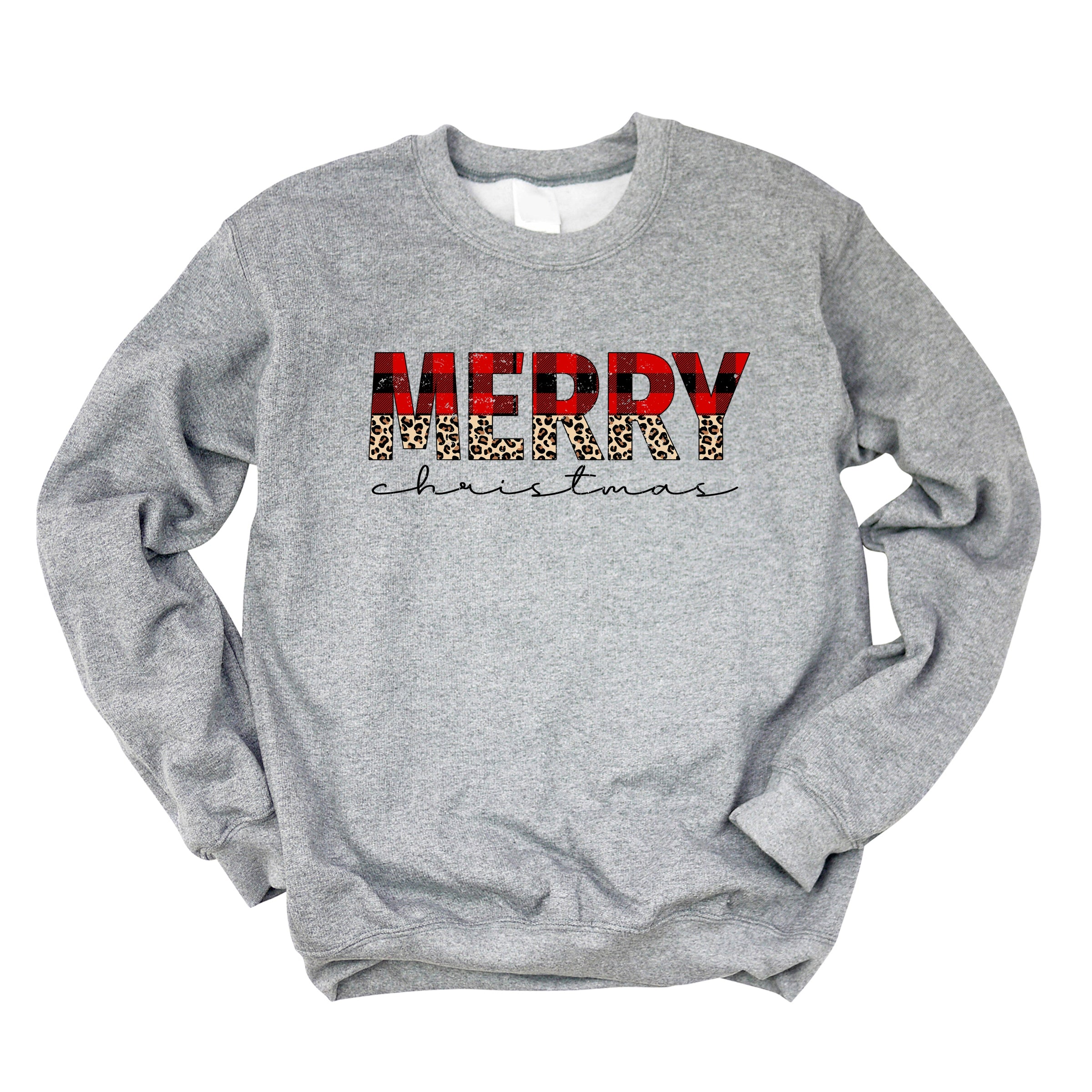 Buffalo Plaid Merry Christmas - Women's Graphic Sweatshirt