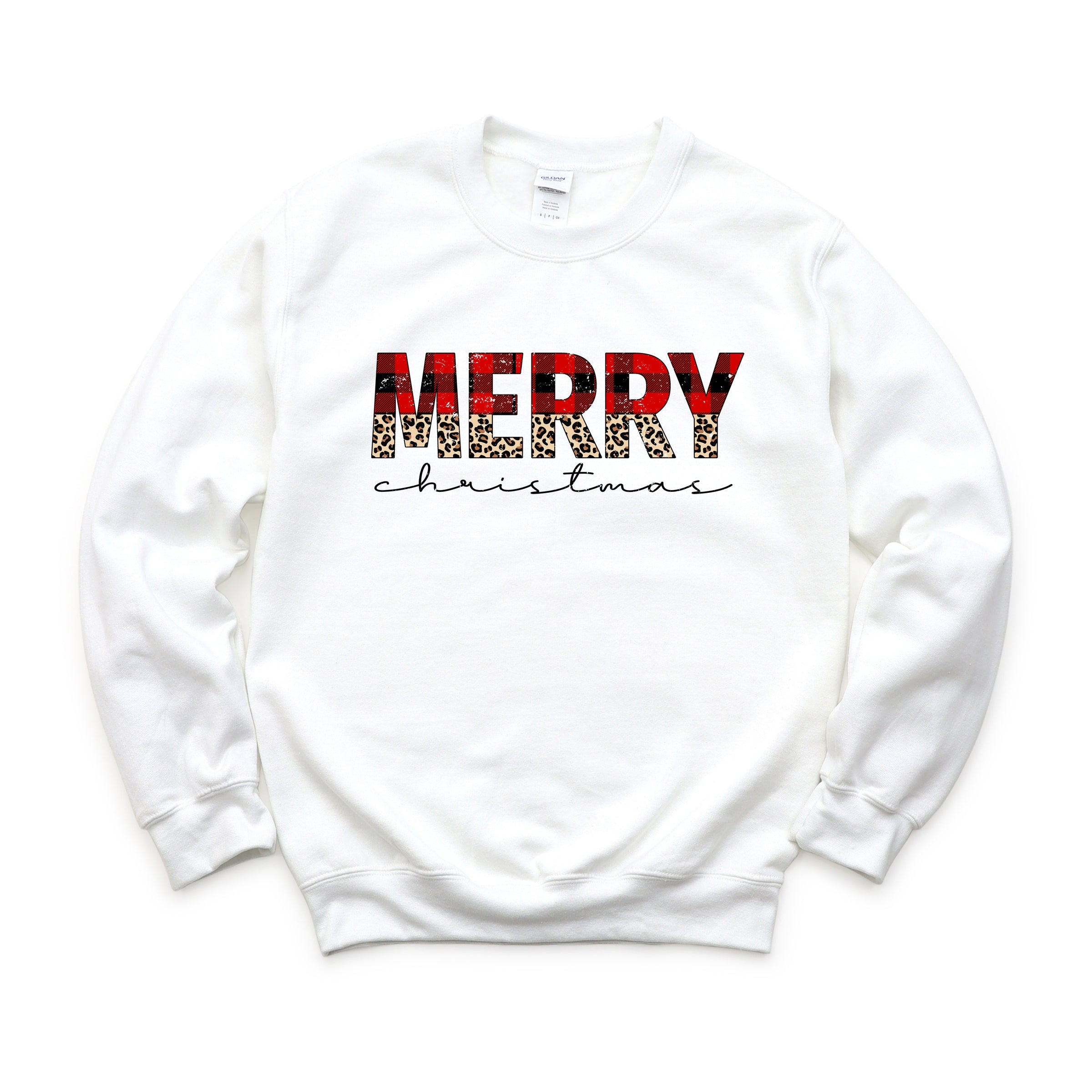 Buffalo Plaid Merry Christmas - Women's Graphic Sweatshirt