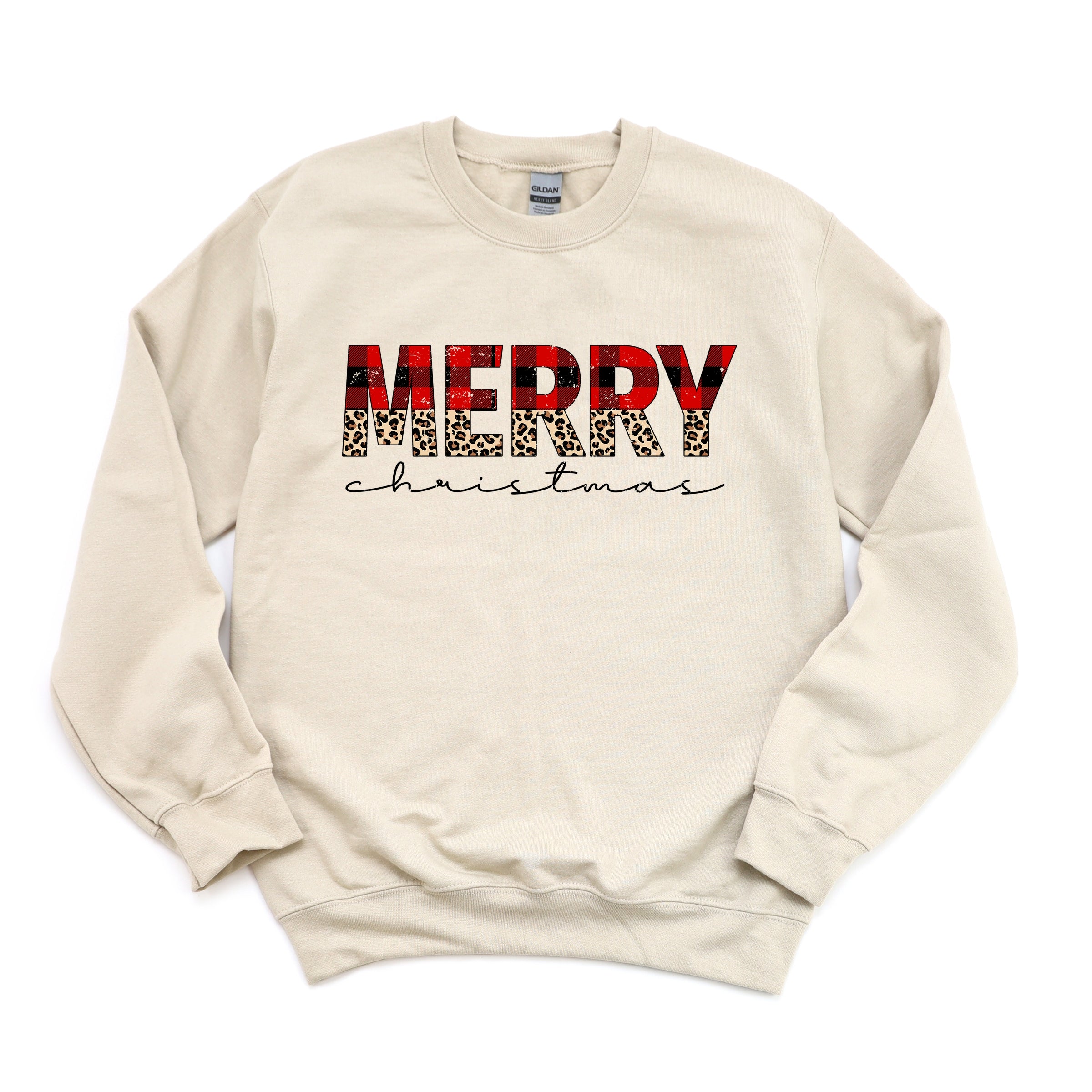 Buffalo Plaid Merry Christmas - Women's Graphic Sweatshirt