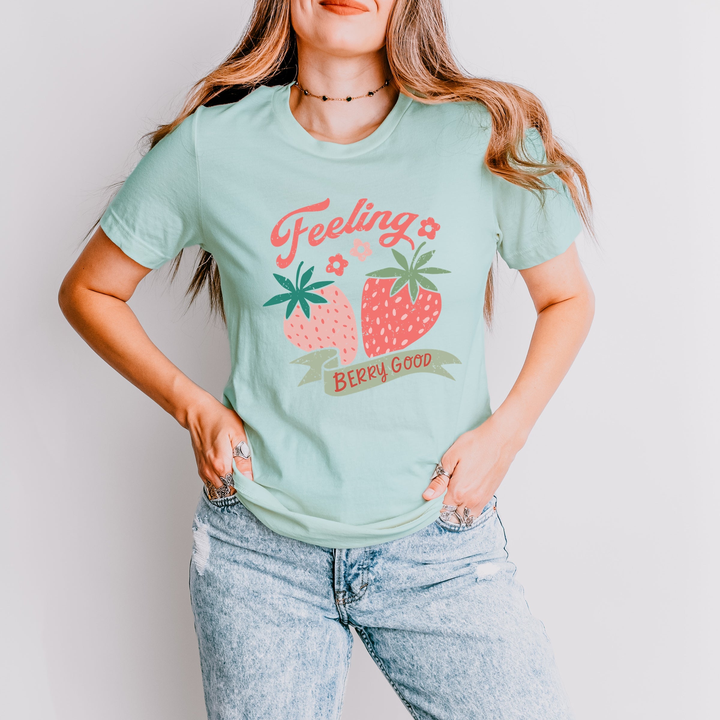 Feeling Berry Good Strawberries - Women's Short Sleeve Graphic T-Shirt