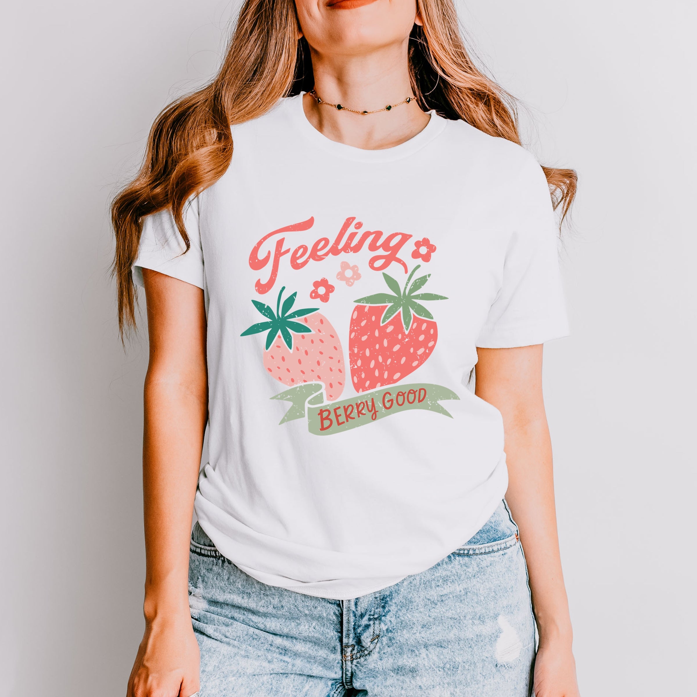Feeling Berry Good Strawberries - Women's Short Sleeve Graphic T-Shirt