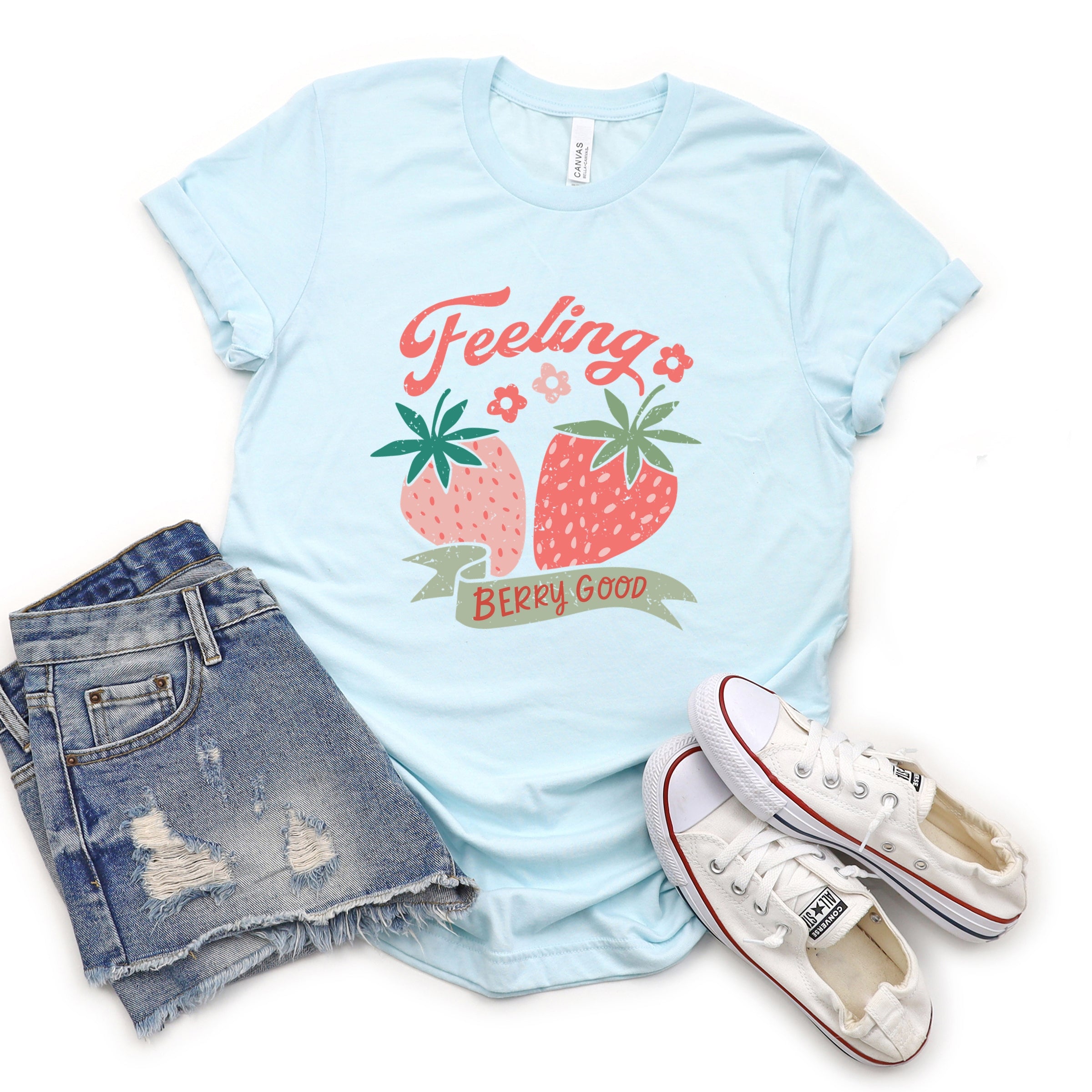 Feeling Berry Good Strawberries - Women's Short Sleeve Graphic T-Shirt