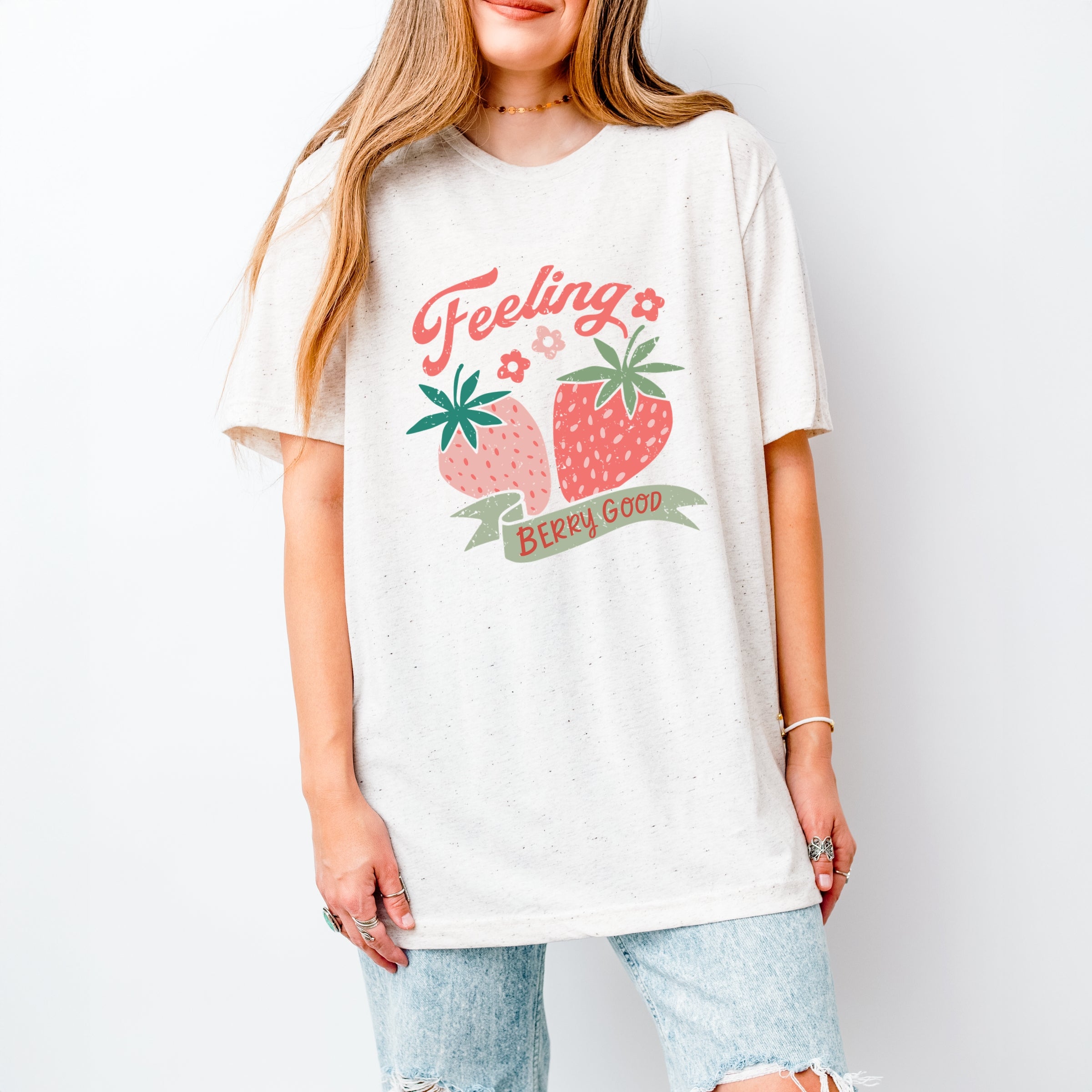 Feeling Berry Good Strawberries - Women's Short Sleeve Graphic T-Shirt