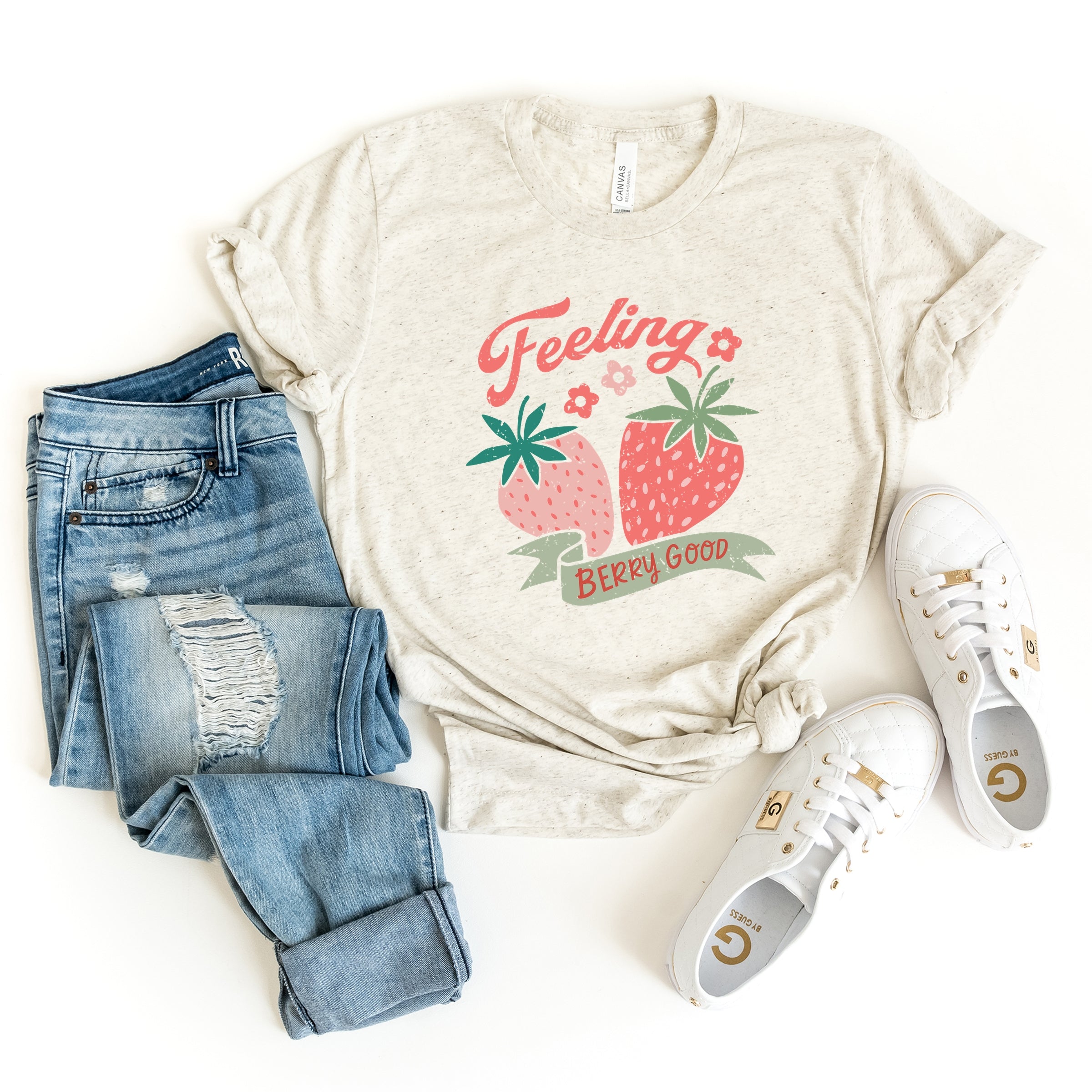 Feeling Berry Good Strawberries - Women's Short Sleeve Graphic T-Shirt