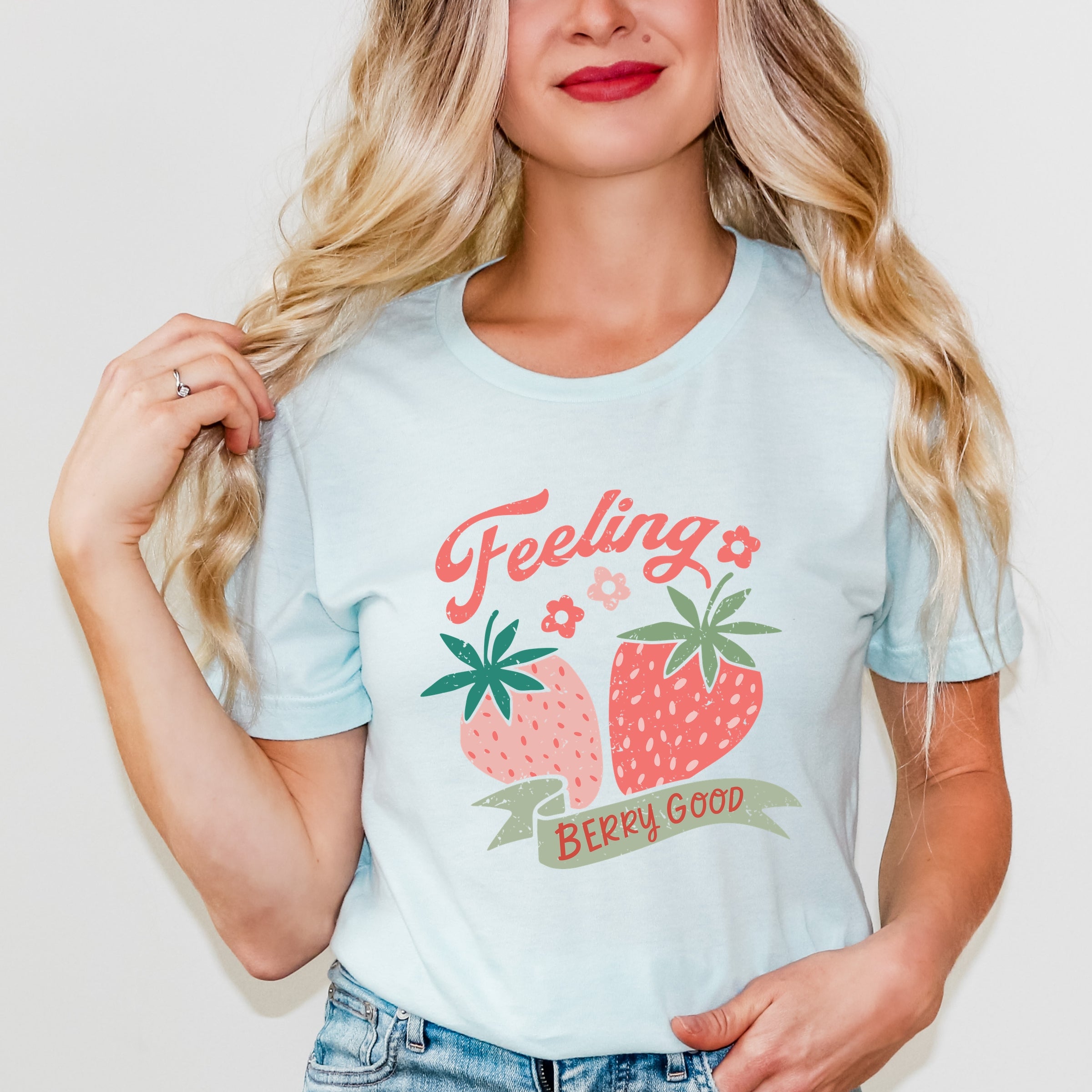 Feeling Berry Good Strawberries - Women's Short Sleeve Graphic T-Shirt
