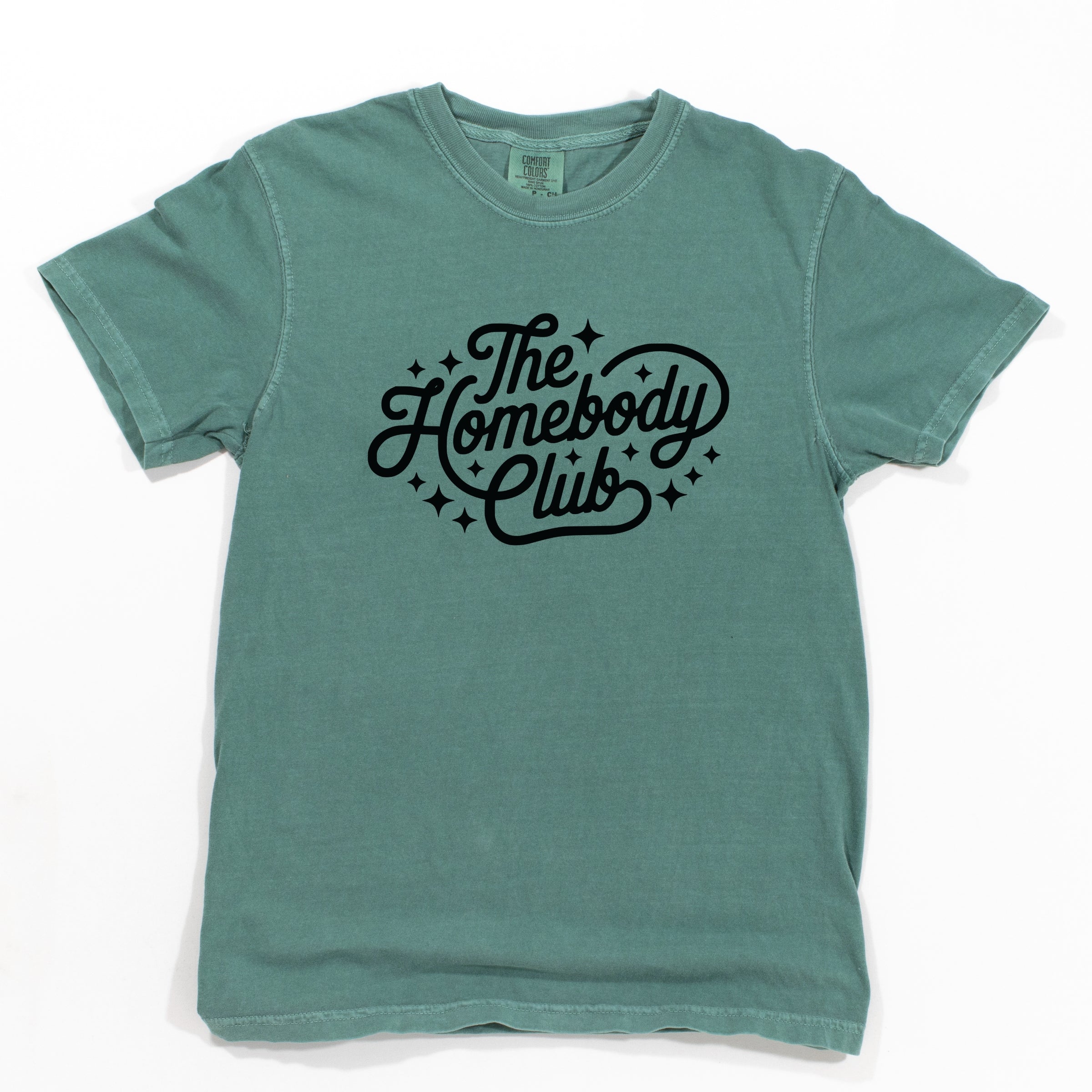 The Homebody Club Cursive Stars - Women's Garment Dyed Graphic T-Shirt