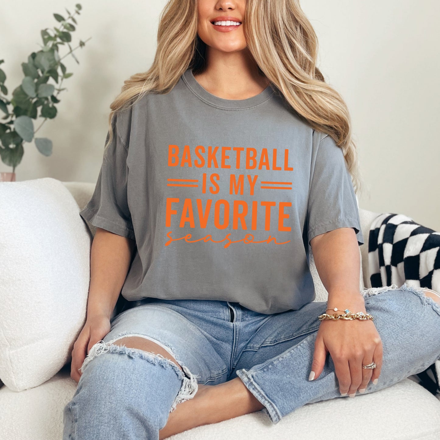 Basketball Is My Favorite Season | Garment Dyed Short Sleeve Tee
