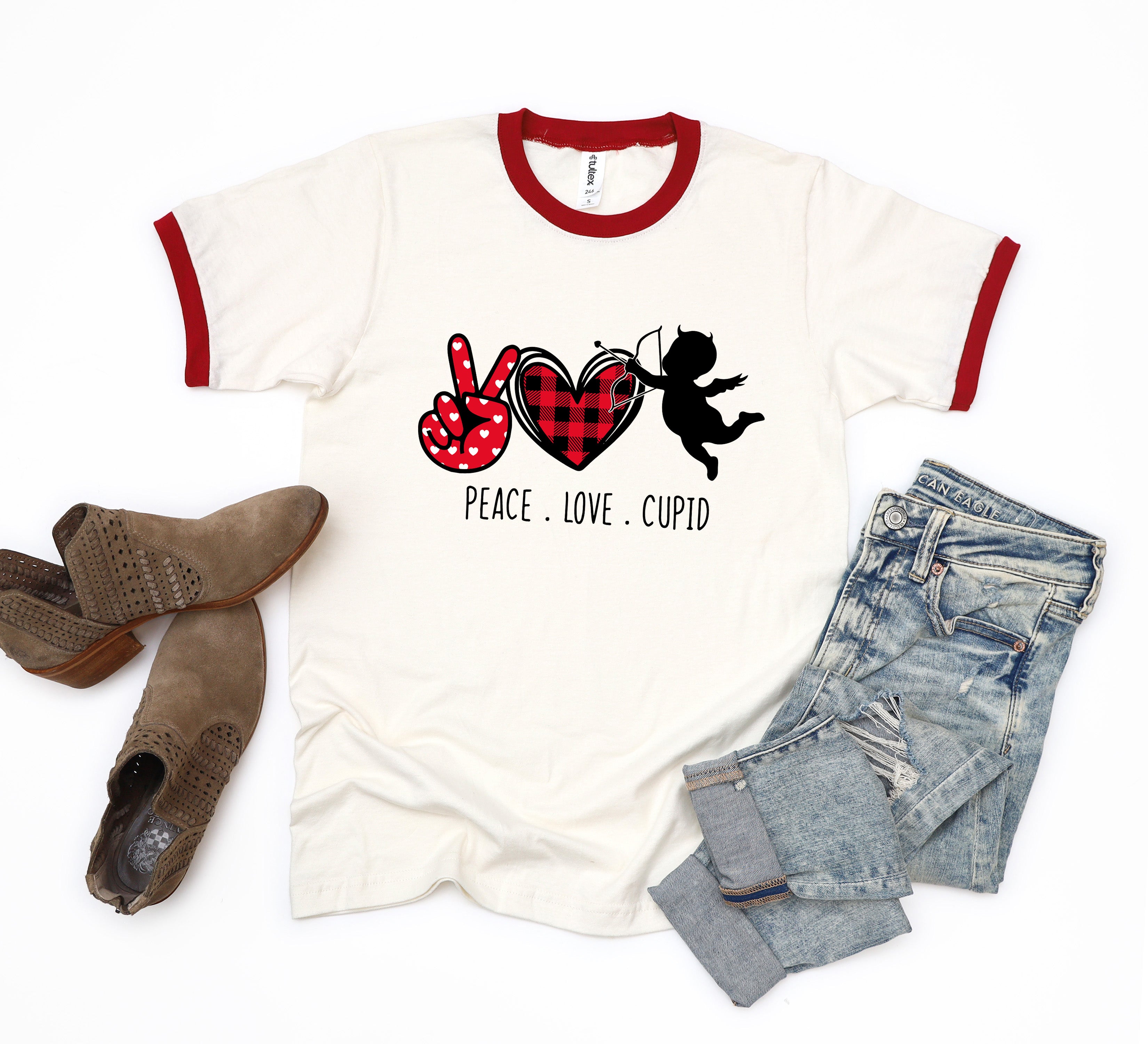 Peace Love Cupid | Ringer Tee