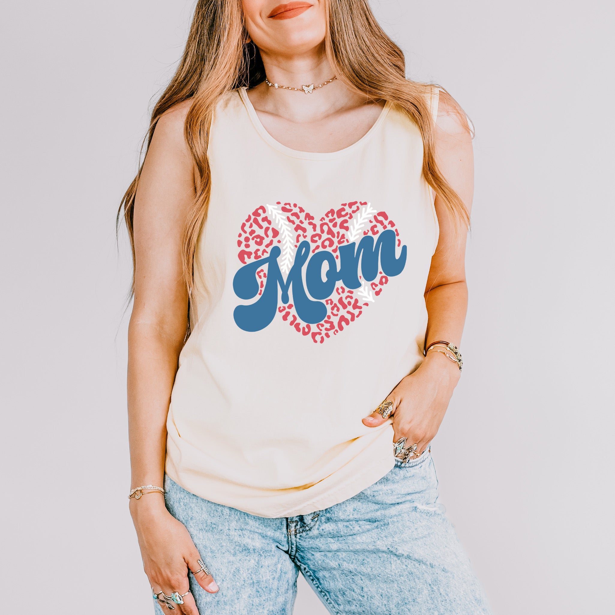 Baseball Mom Heart | Garment Dyed Tank