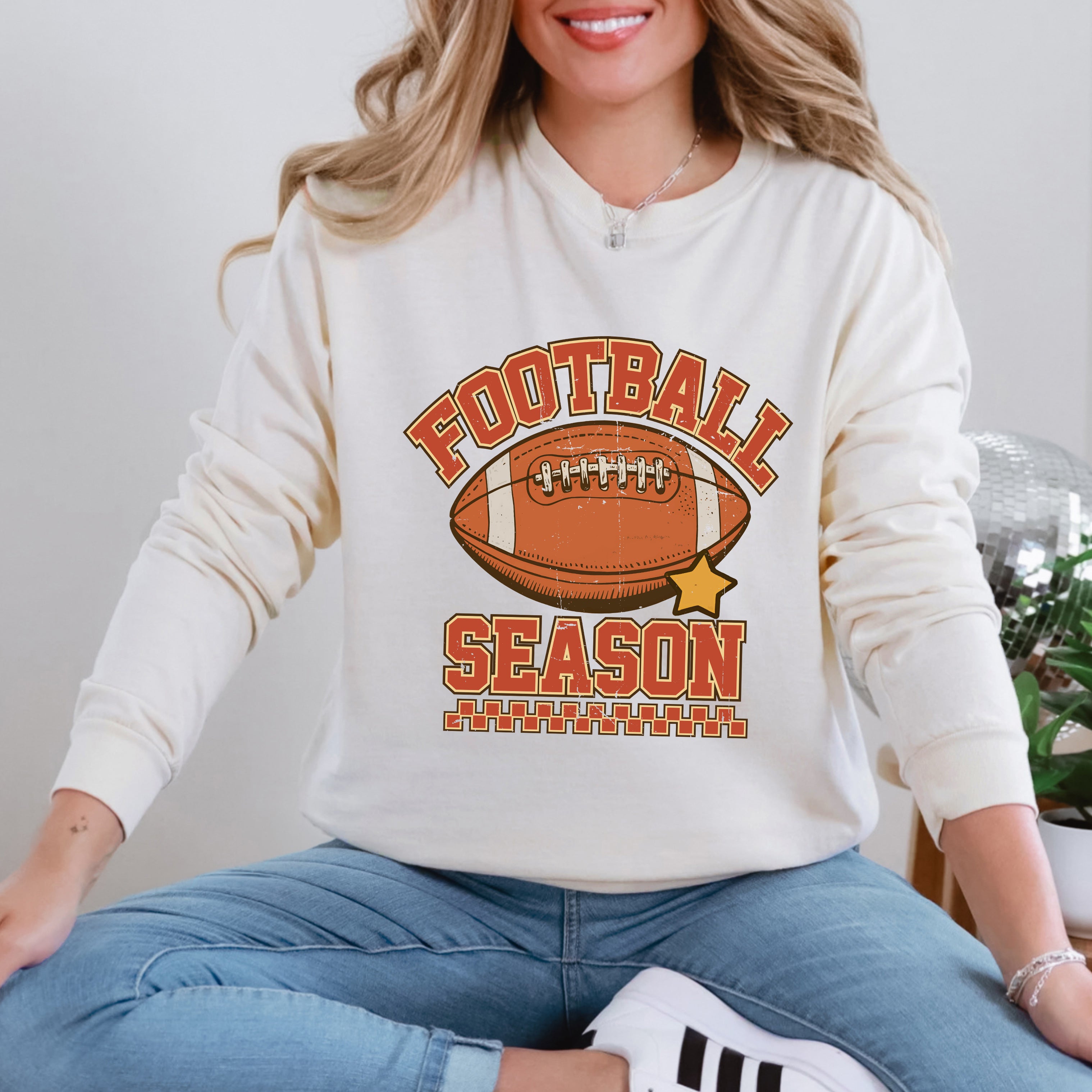 Football Season Star | Garment Dyed Long Sleeve