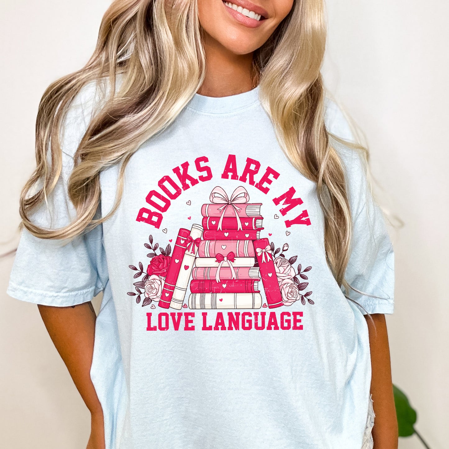 Books Are My Love Language Heart | Garment Dyed Tee