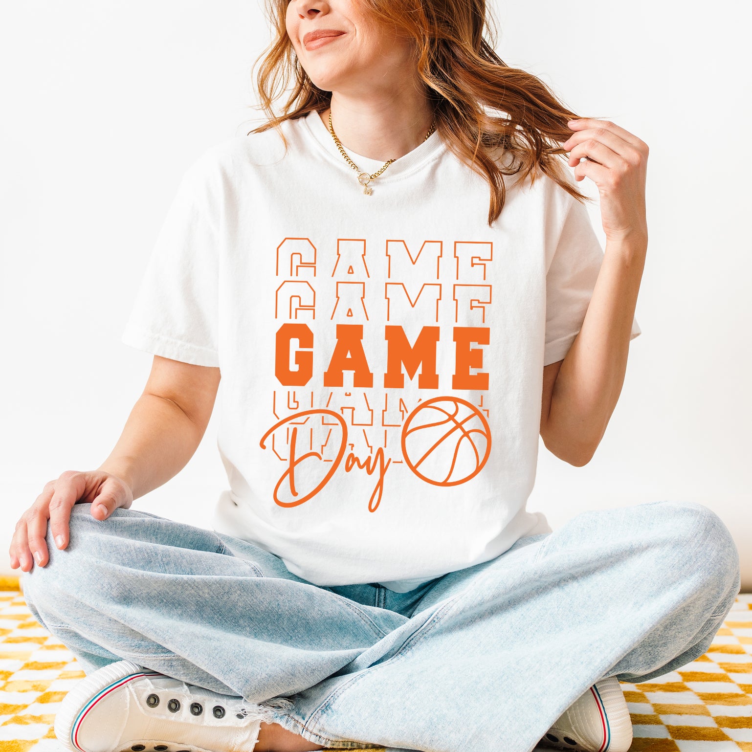 Game Day Stacked Basketball | Garment Dyed Short Sleeve Tee