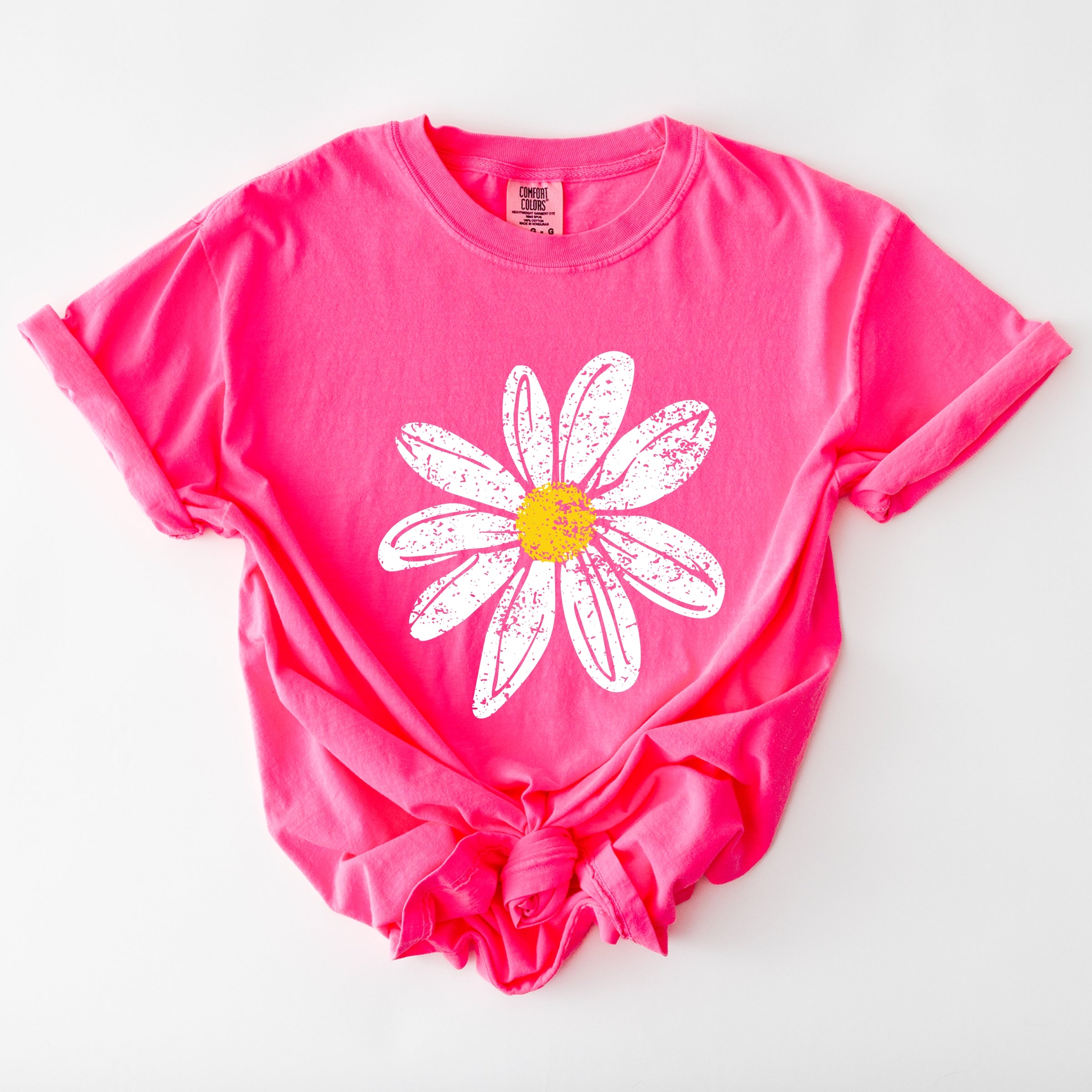 Daisy Distressed - Women's Garment Dyed Graphic T-Shirt