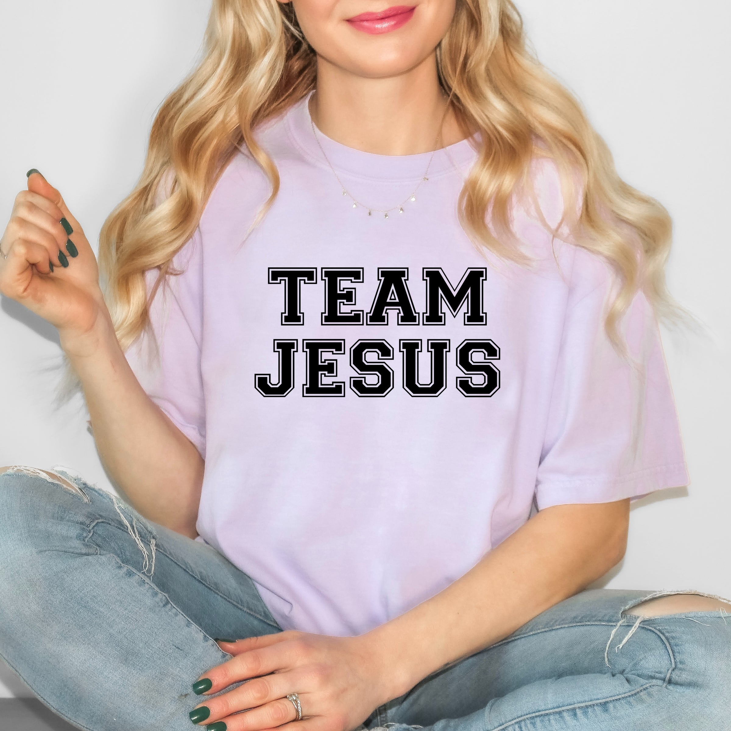 Team Jesus - Women's Garment Dyed Graphic T-Shirt