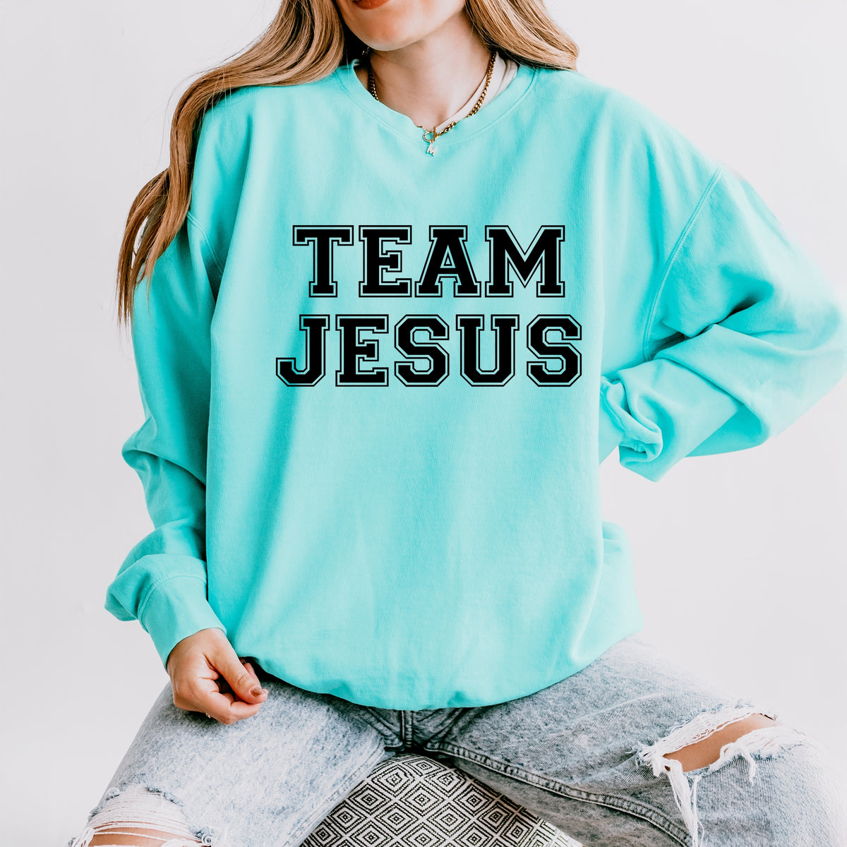Team Jesus - Women's Lightweight Garment Dyed Sweatshirt