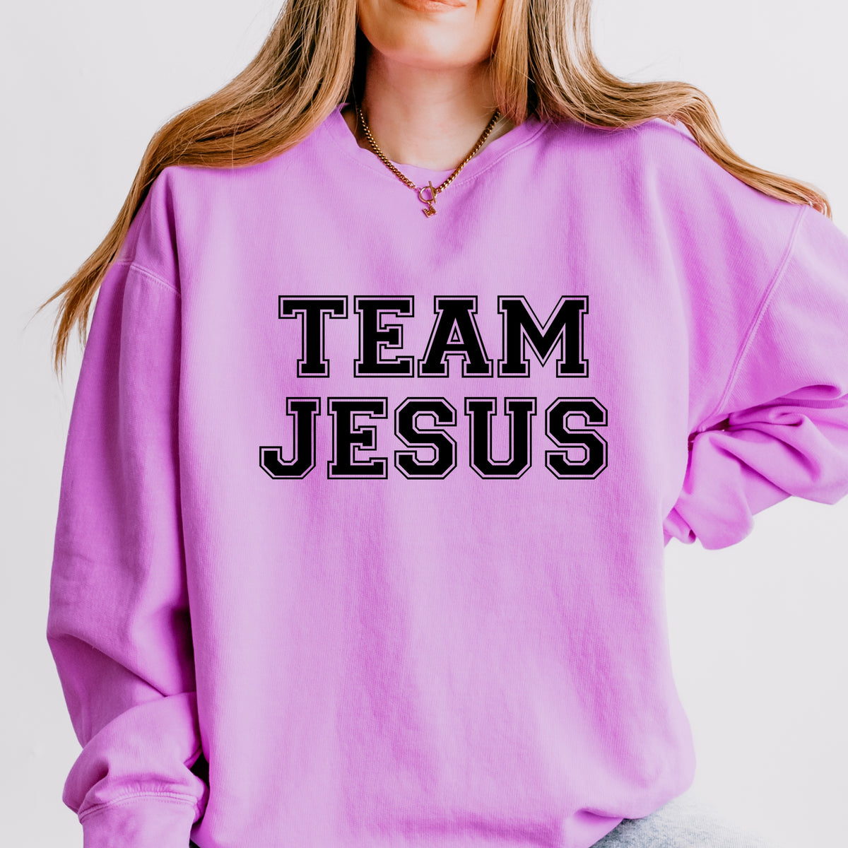 Team Jesus - Women's Lightweight Garment Dyed Sweatshirt