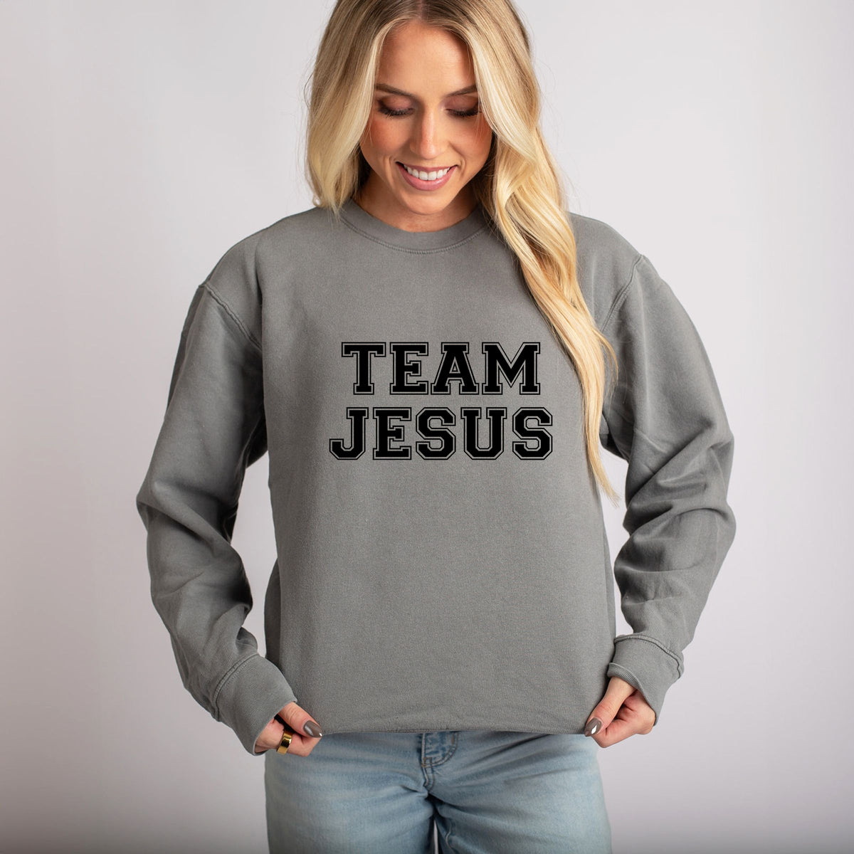 Team Jesus - Women's Lightweight Garment Dyed Sweatshirt