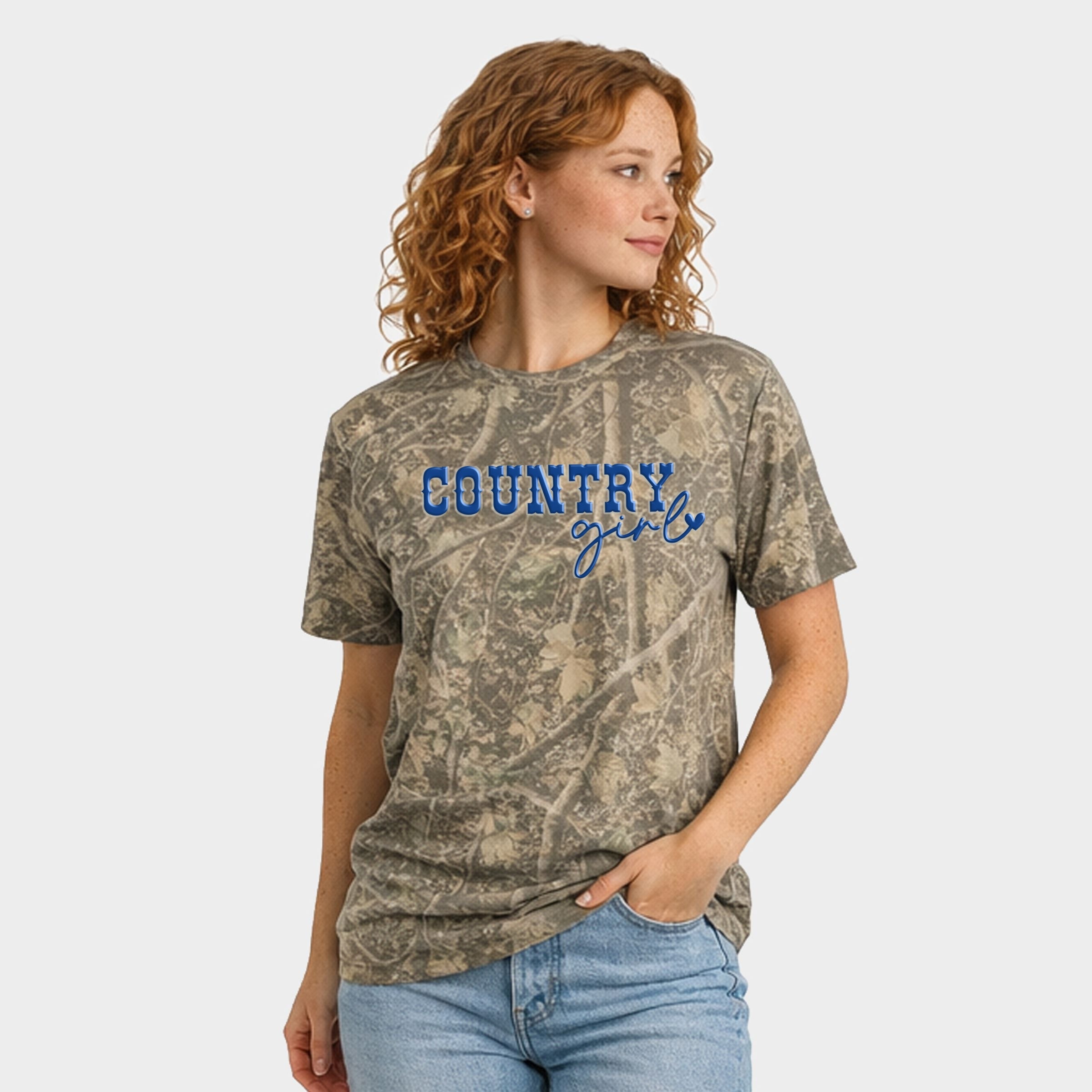 Country Girl Heart Puff Print - Women's Heavyweight Crew