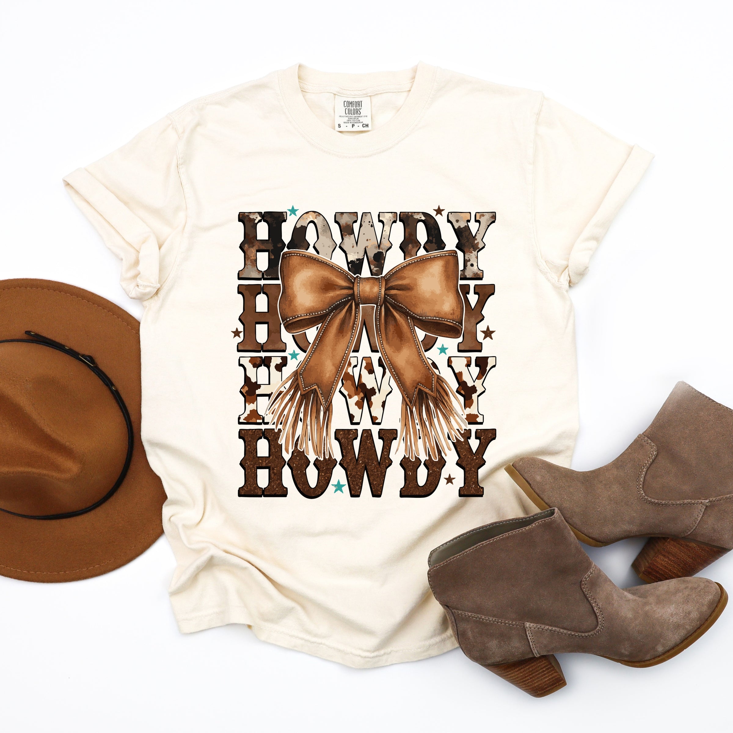 Coquette Howdy Stacked - Women's Garment Dyed Graphic T-Shirt